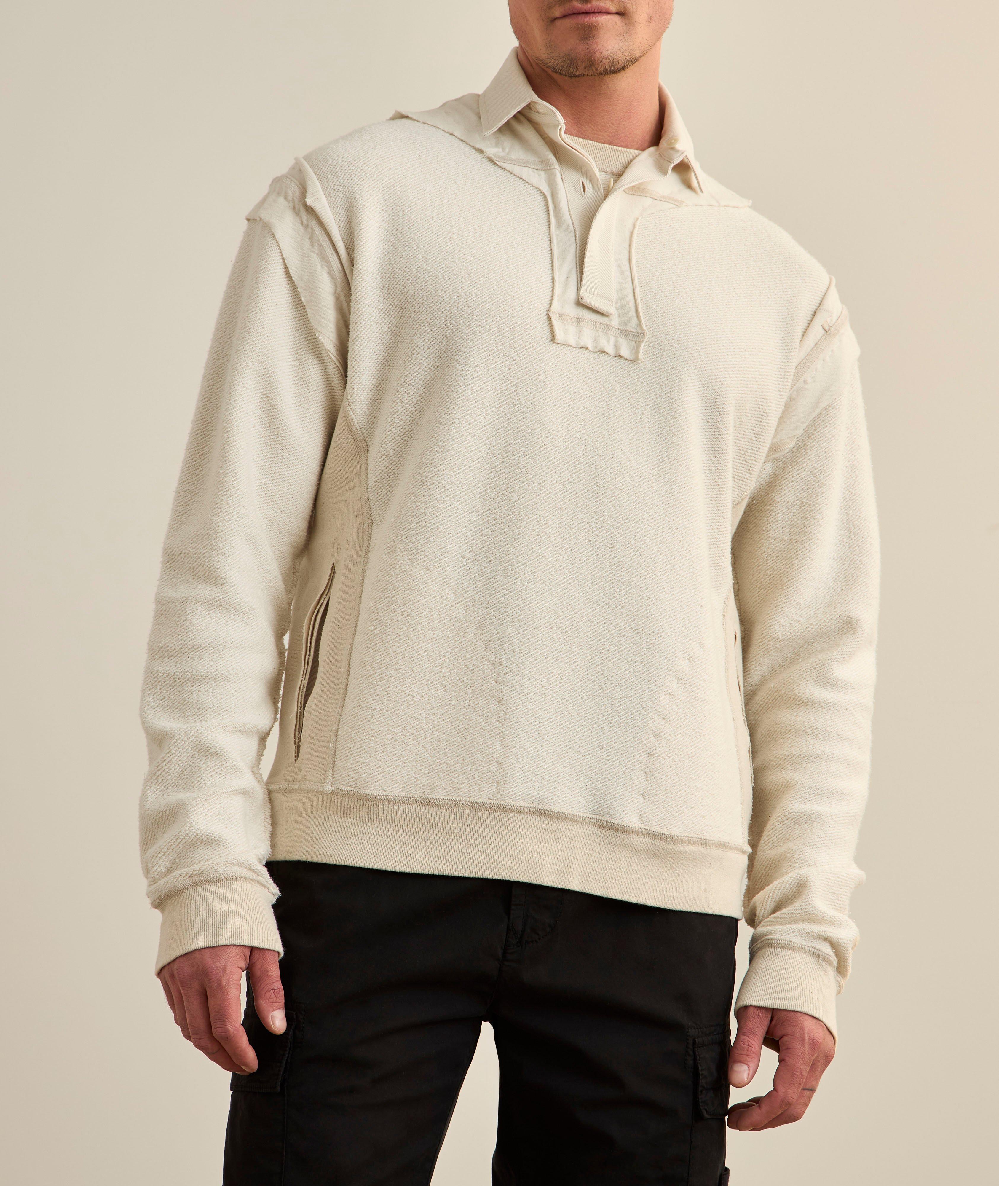 Distressed Effect Appliqué Polo Sweatshirt image 1