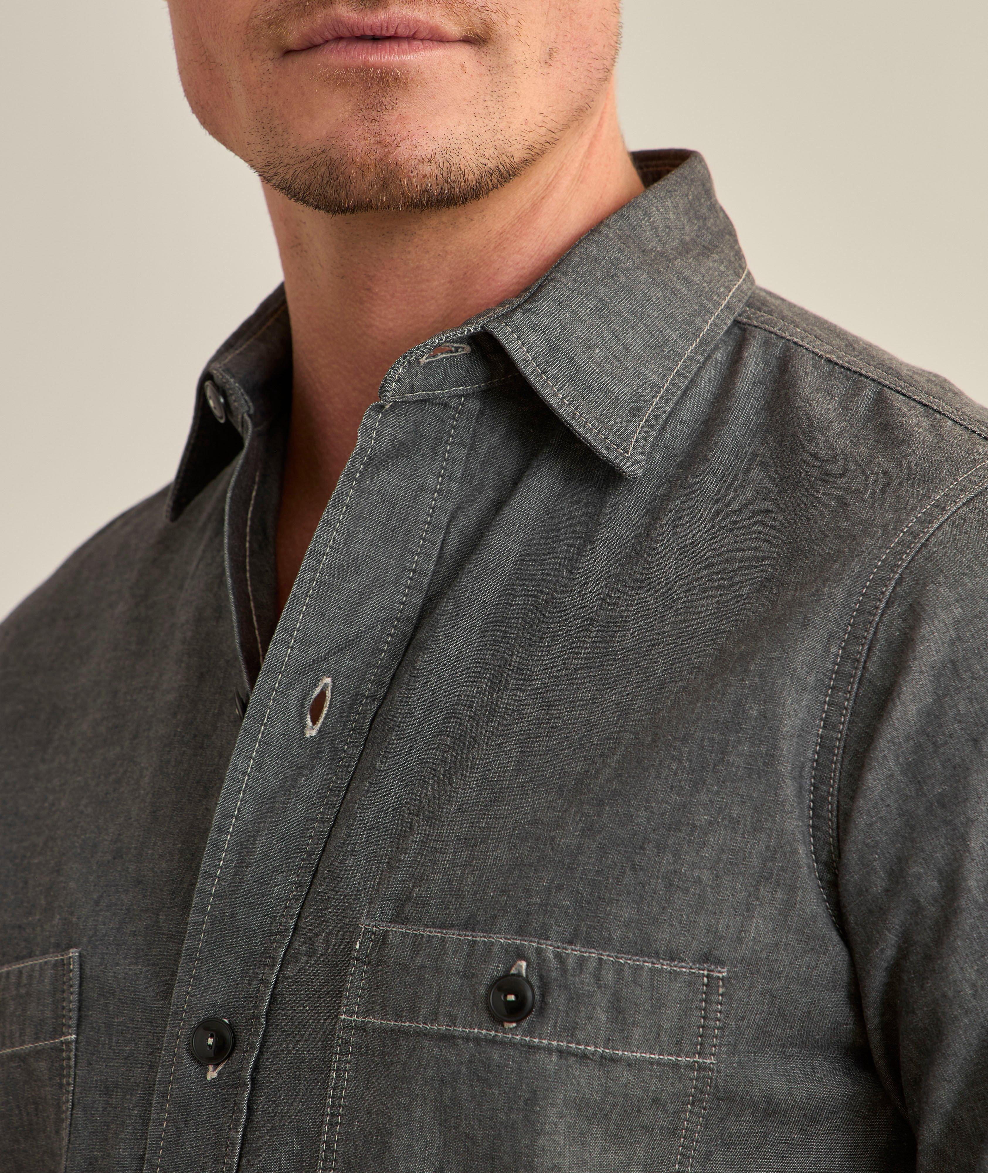 Back Stitch Cotton Denim Shirt image 3