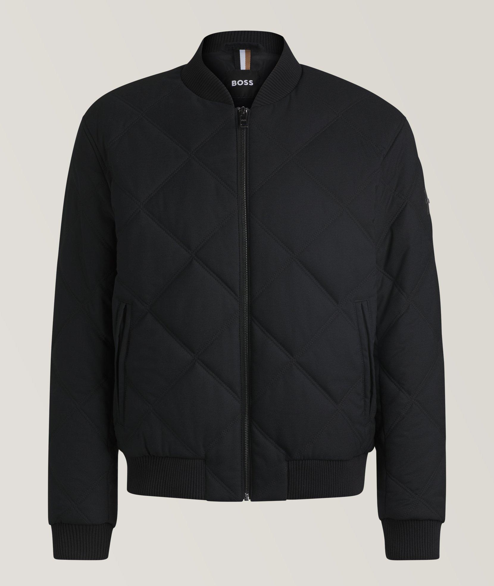 BOSS Blouson Conter Surpiqué En Noir , Taille Homme 36