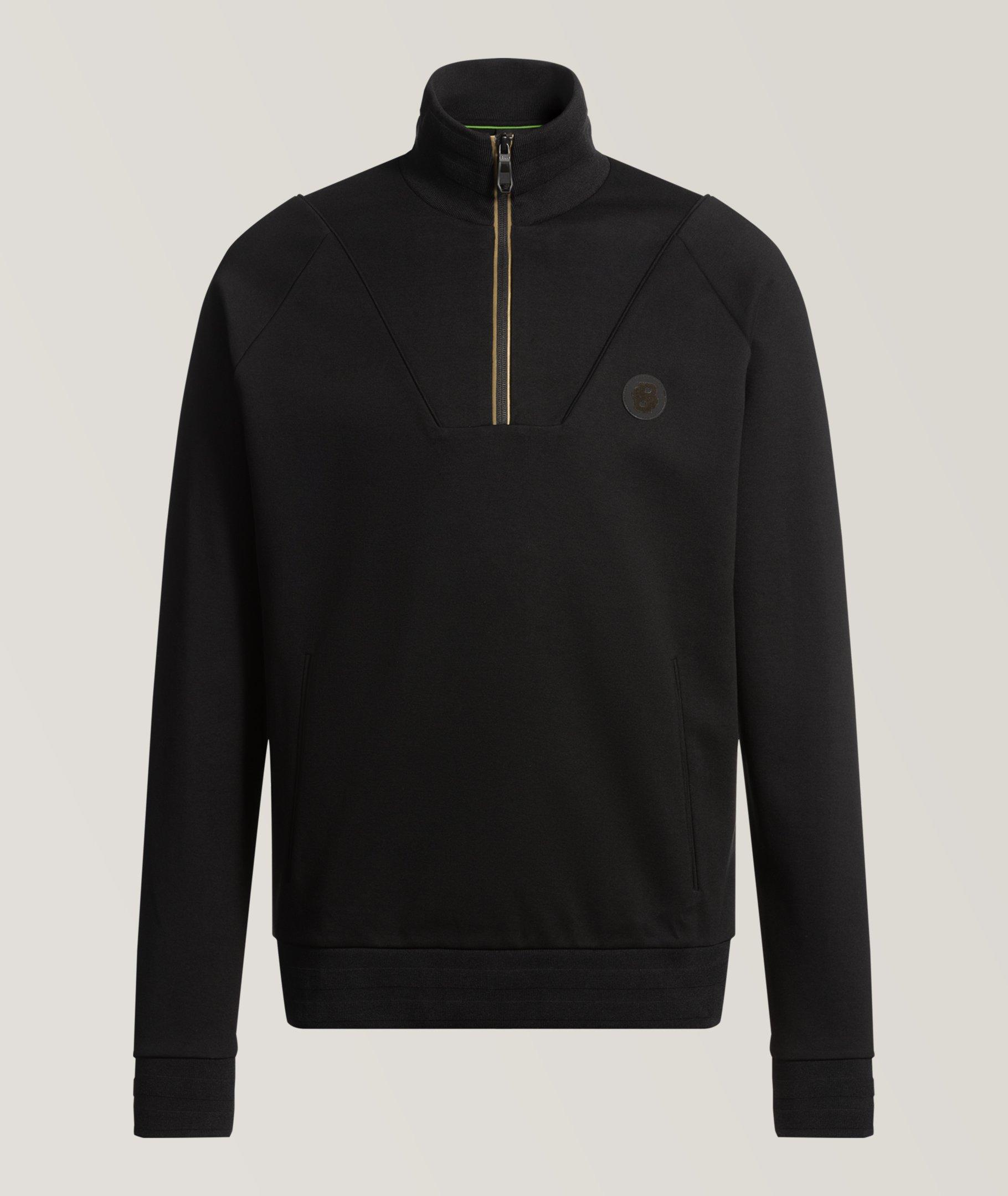 Cotton-Blend Quarter-Zip Sweatshirt