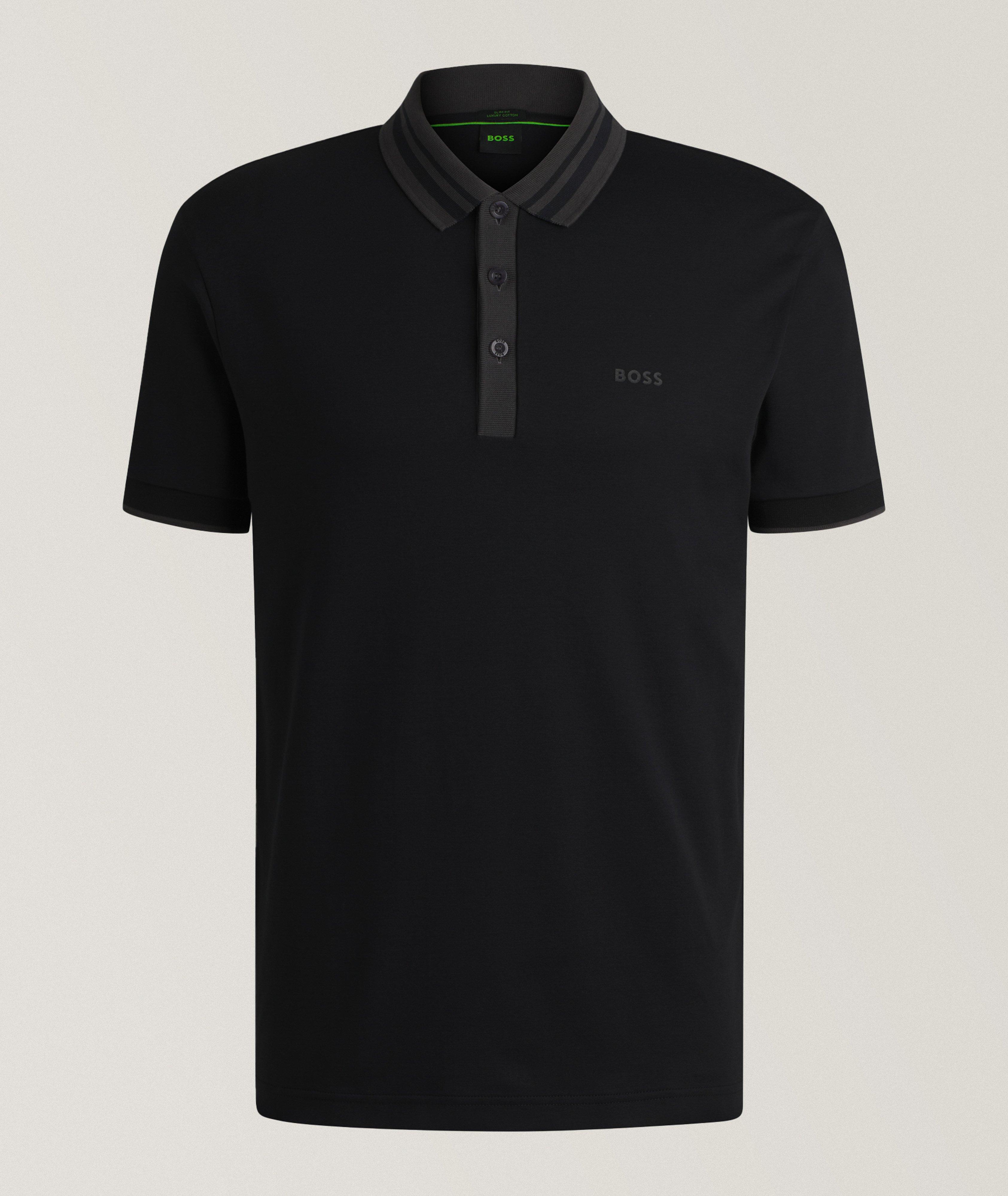 BOSS Polo En Tricot Interlock En Noir , Taille Homme TTG