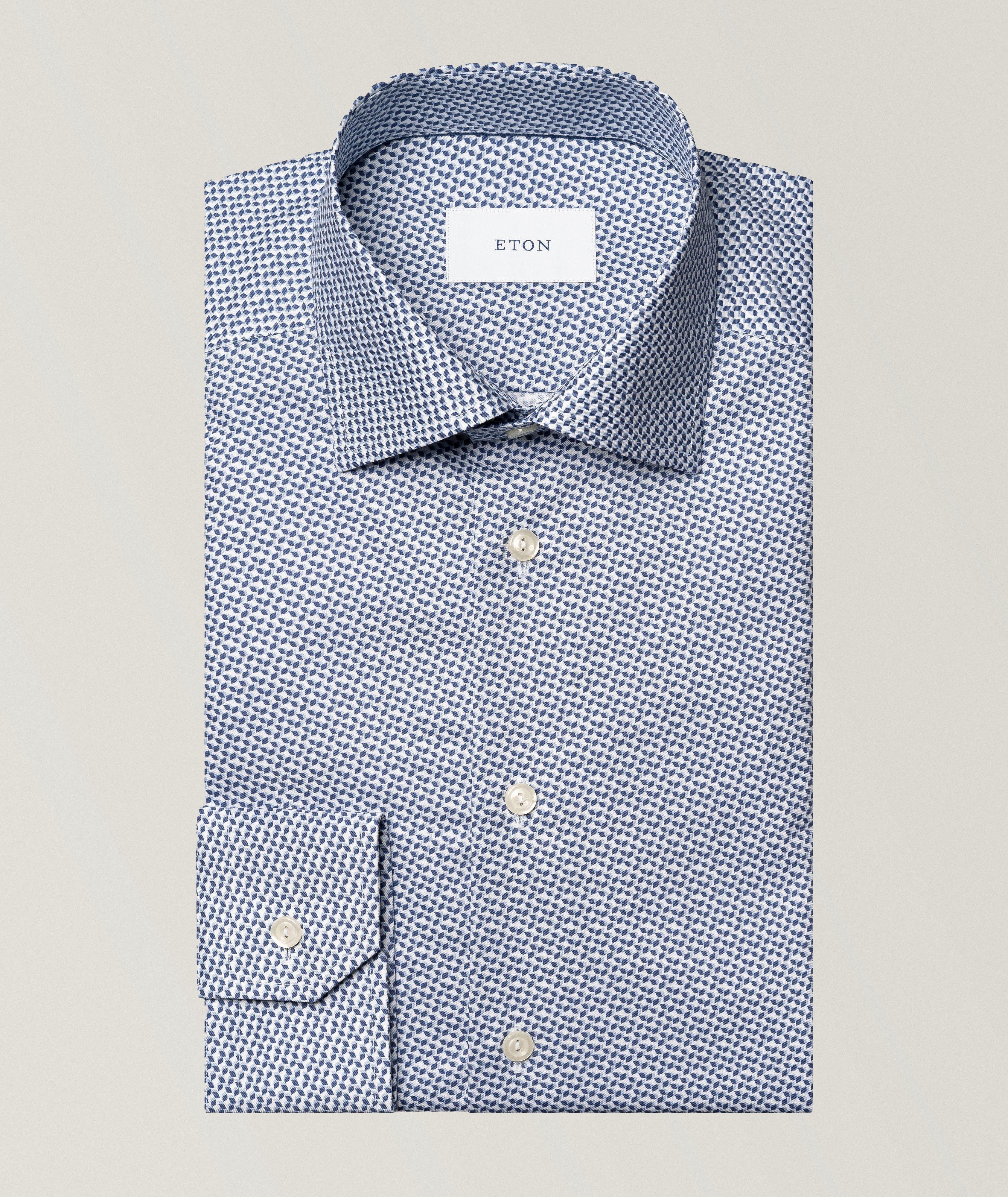 Eton Slim-Fit Micro-Geometric Dress Shirt