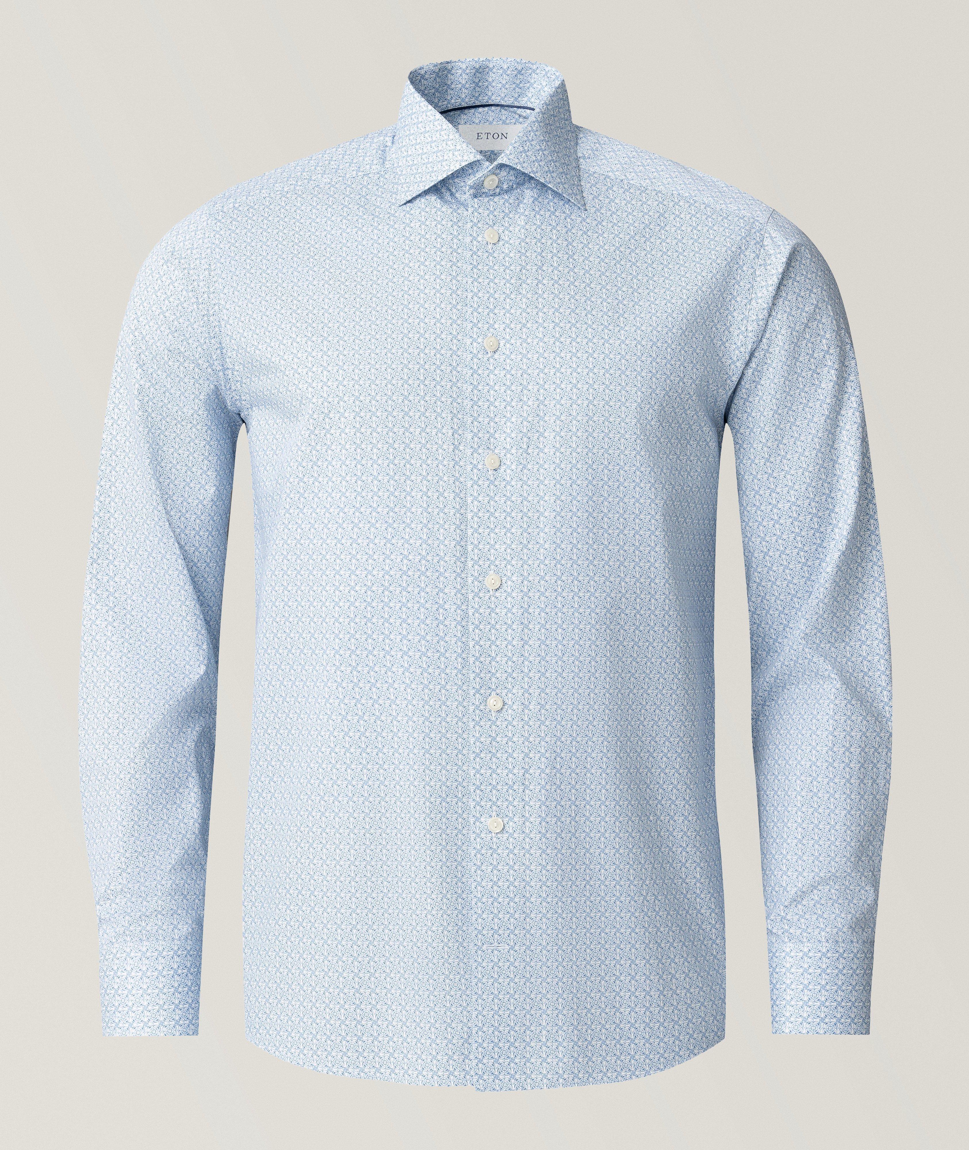 Contemporary-Fit Geometric Dress Shirt image 1