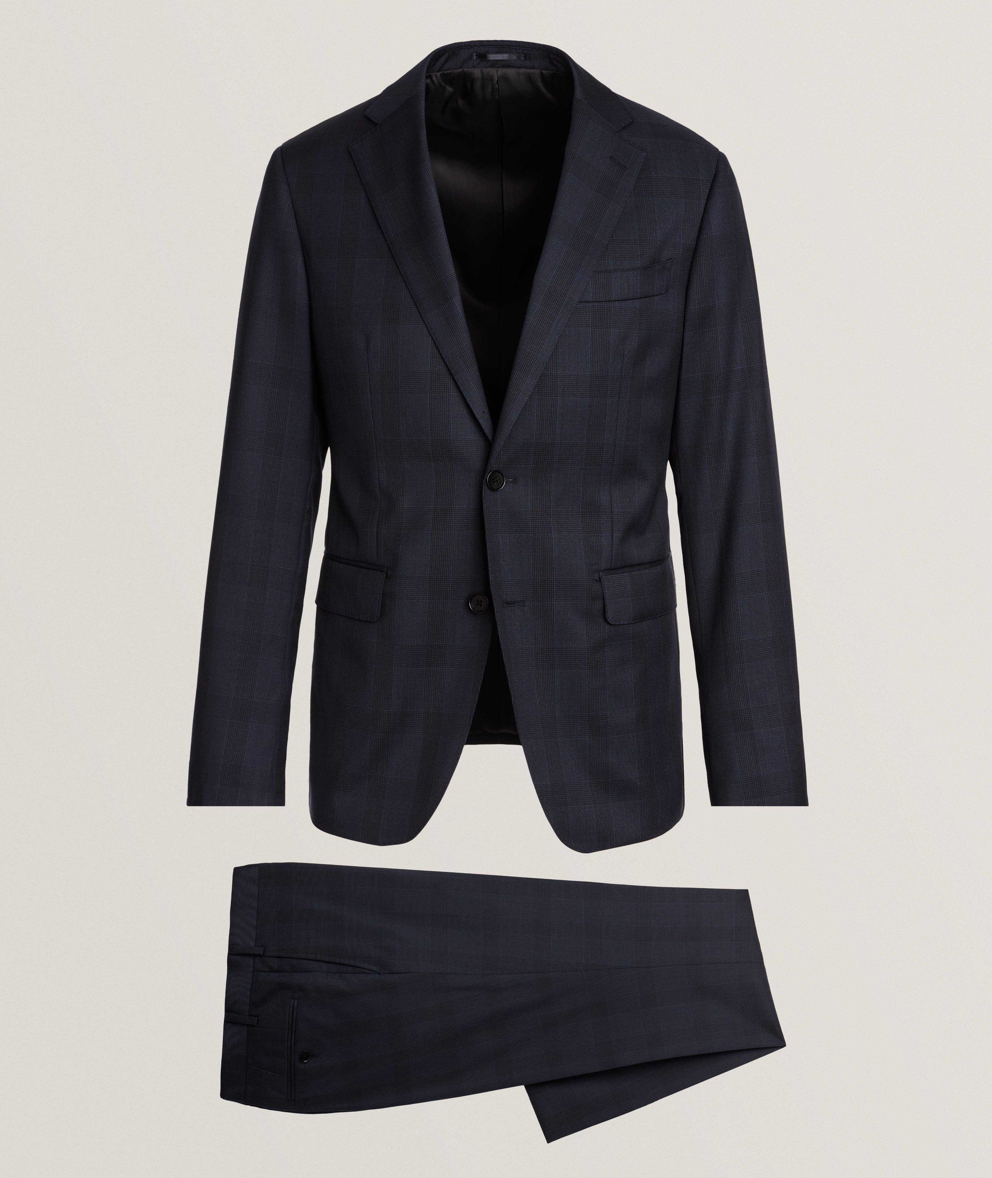 Slim-Fit Plaid Virgin Wool Suit