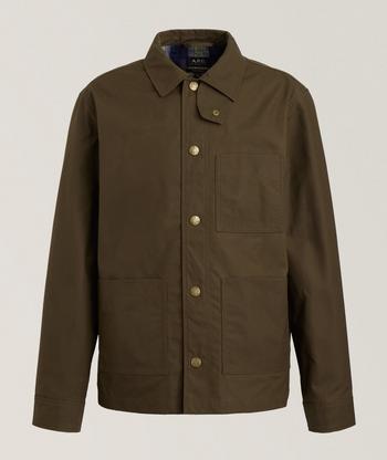 Emporio Armani Icon Perforated Goat Suede Jacket | Coats