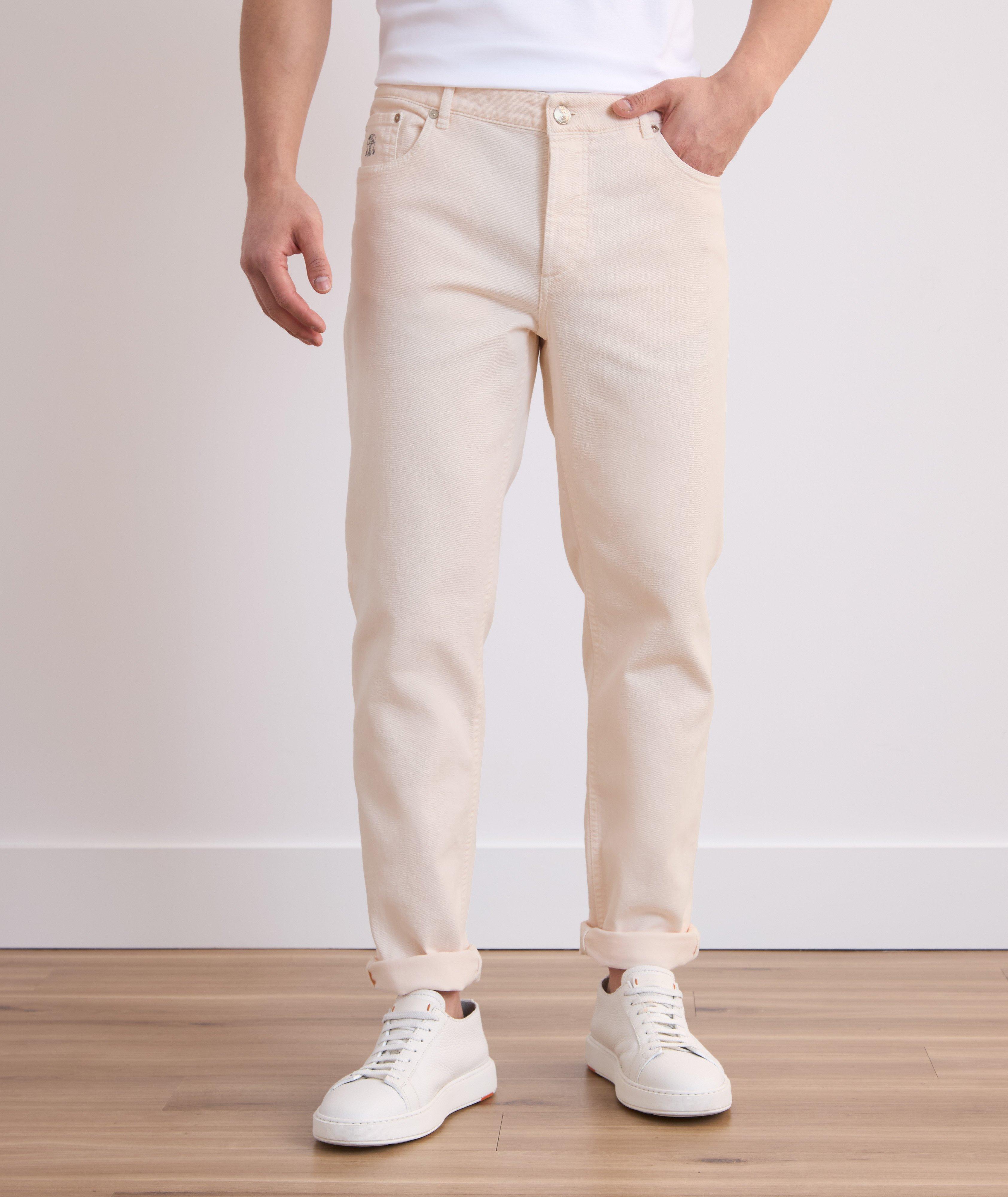 Traditional-Fit Stretch Denim Five-Pocket Pants image 1