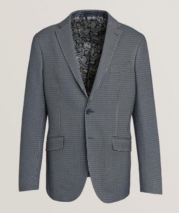 ジャケット・アウター ProustWool-Blend Melton Coat-houndstooth Wool Blend Blazer Men Notch Lapel 2 Button Jacket Suit
