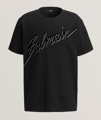 Moncler Flocked Logo Cotton T-Shirt | T-Shirts | Harry Rosen