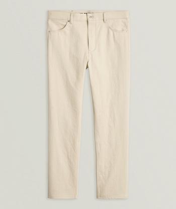 パンツ Brunello Cucinelli Viscose And Linen Trousers With Ton-Sur-T Pull-on trousers for Woman in White | Brunello Cucinelli