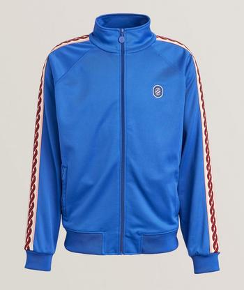 Giorgio Armani Double-Line Logo Jersey Blouson Jacket