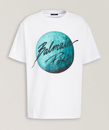 【送料&関税込】Balmain Velvet Logo T-shirt Balmain Printed White Velvet Logo T-Shirt Black | ONU