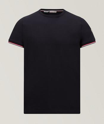 【MONCLER】MONOGRAM COTTON TSHIRT Tシャツ モノグラム Black Monogram Cotton T-Shirt - Polos & T-shirts for Men