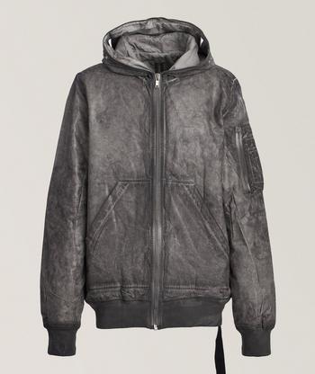 Brunello Cucinelli Pebbled Shearling-Lined Bomber | Leather