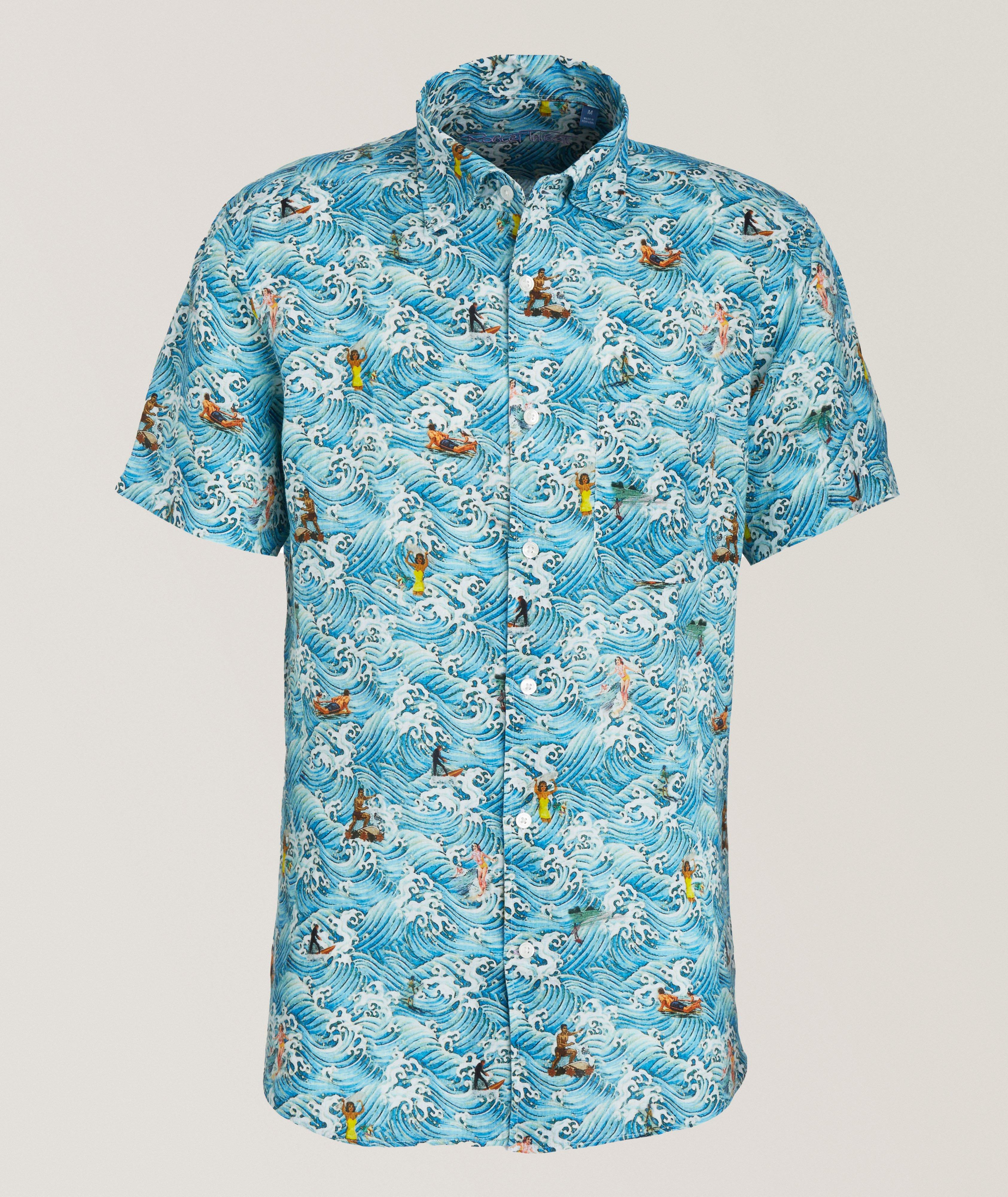 Robert Talbott Chemise Morgan en lin à motif de vagues