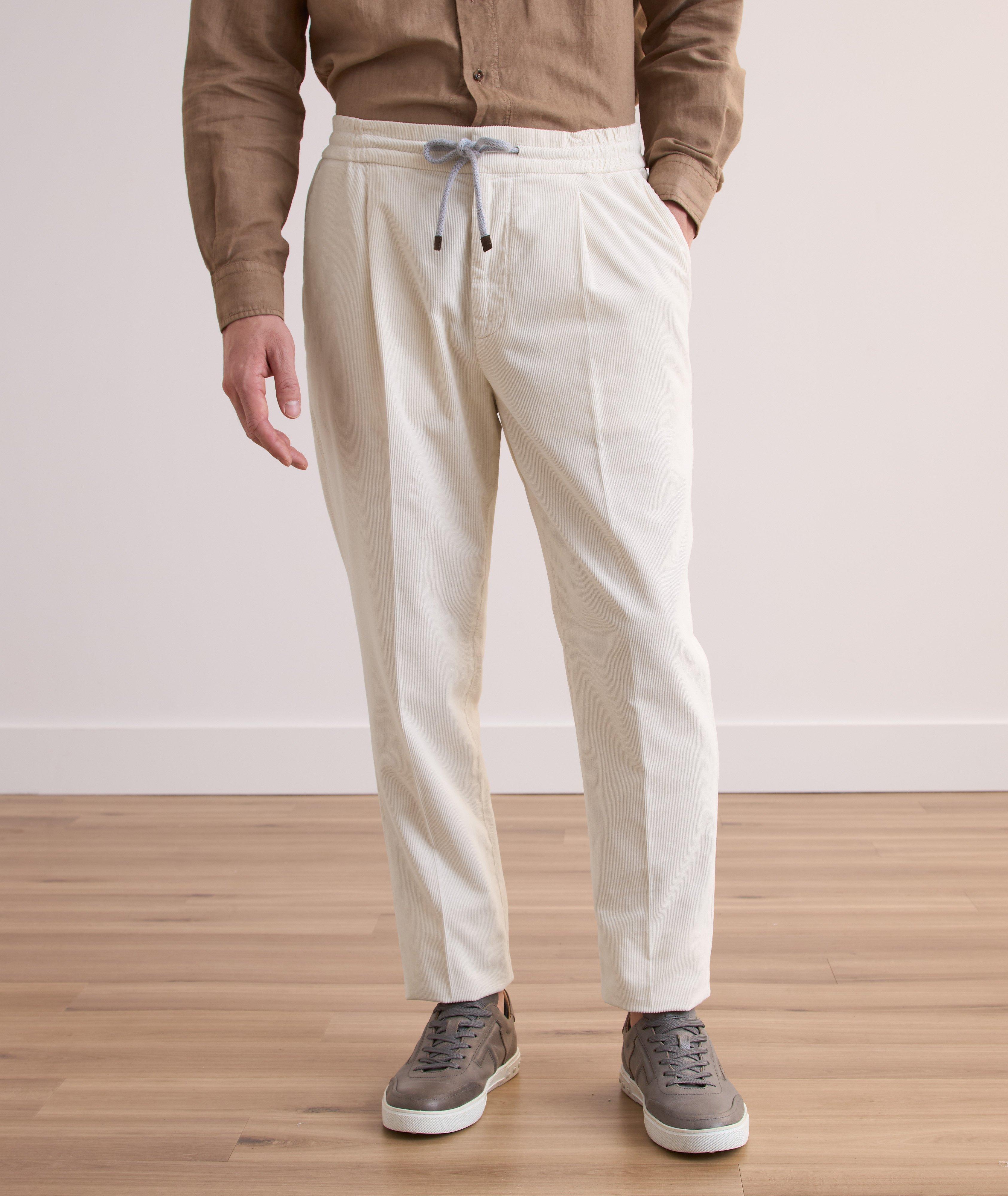 Leisure-Fit Drawstring Corduroy Pants image 1