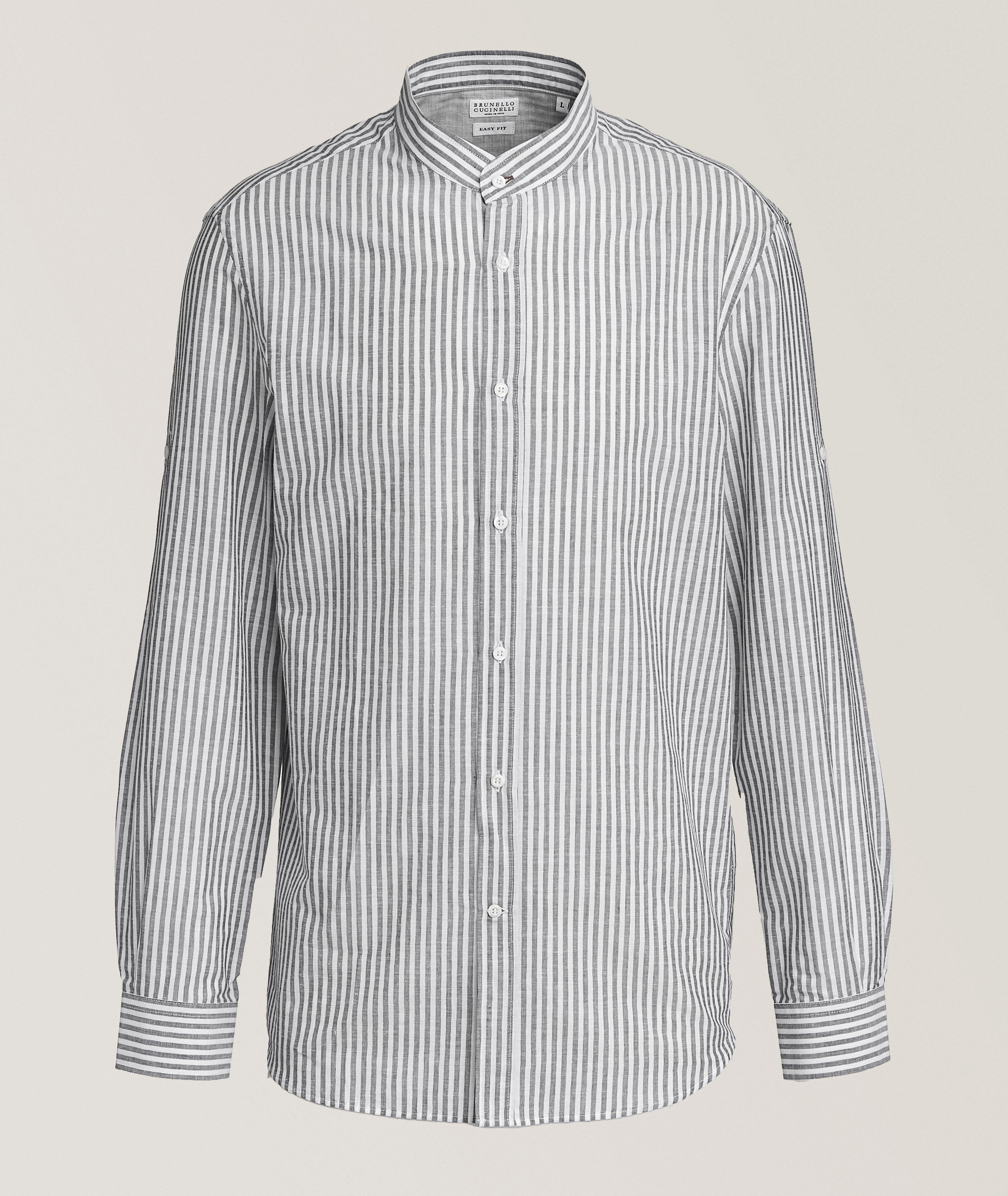 Easy-Fit Striped Cotton-Linen Shirt image 0