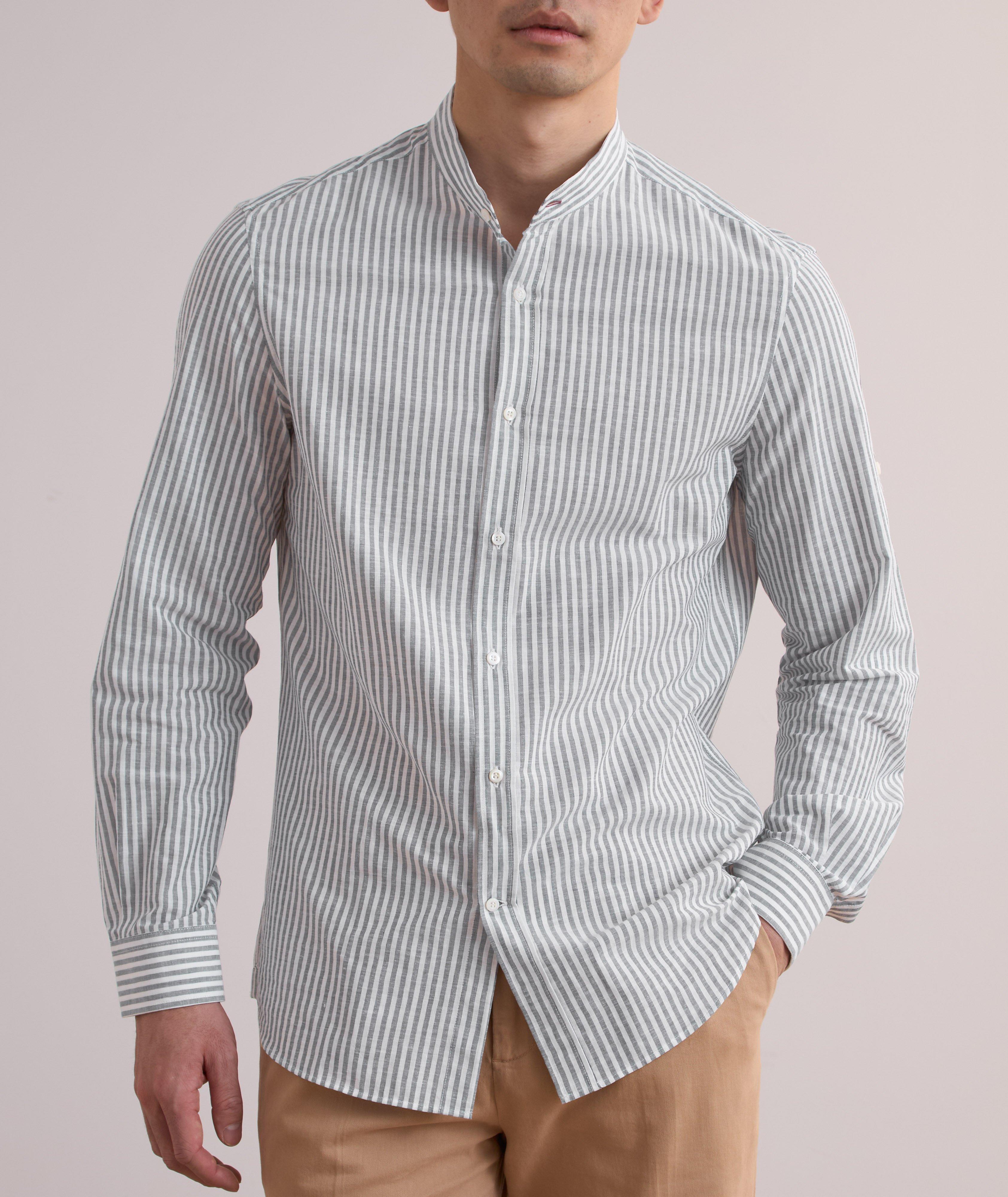 Easy-Fit Striped Cotton-Linen Shirt image 1