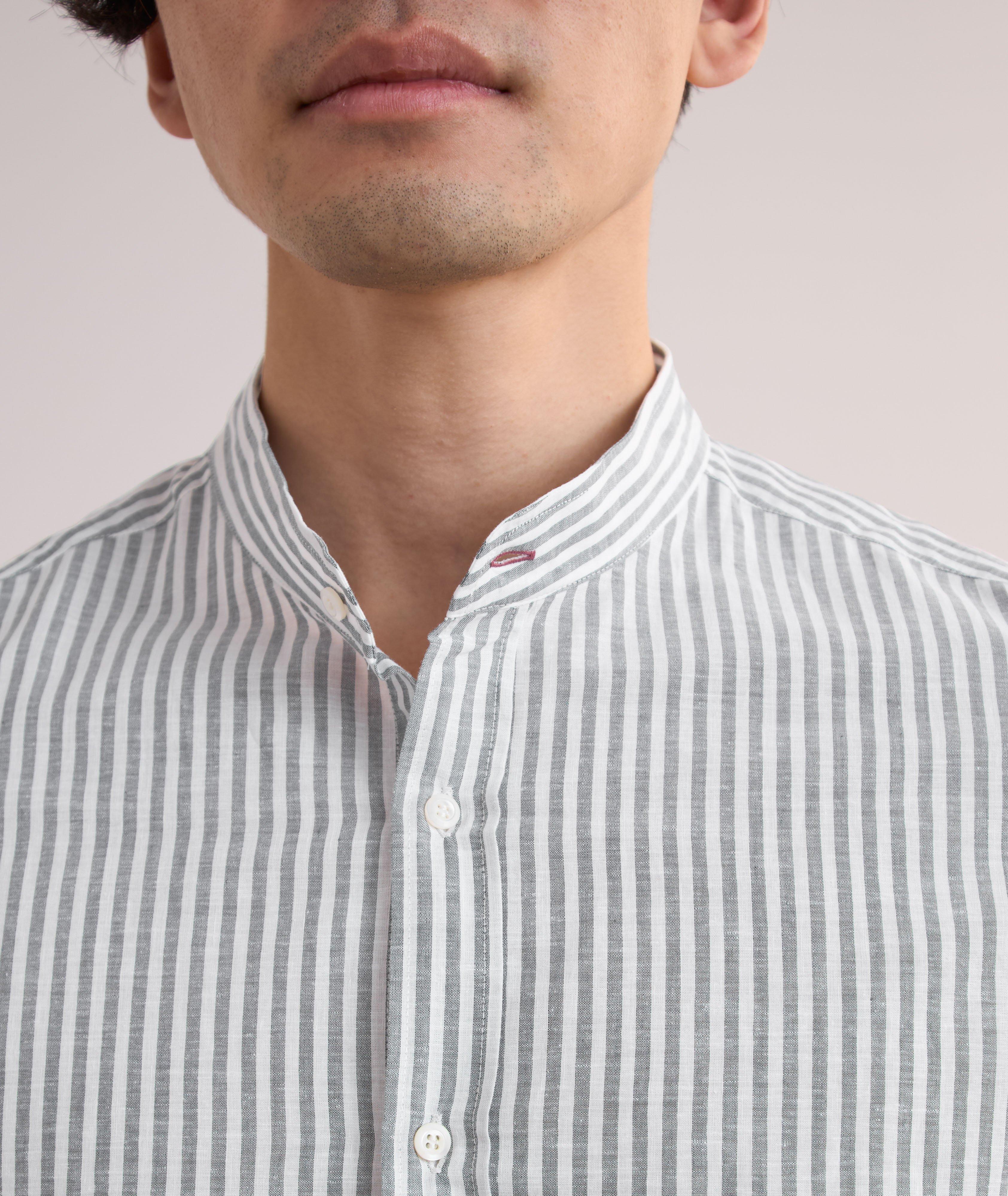 Easy-Fit Striped Cotton-Linen Shirt image 3