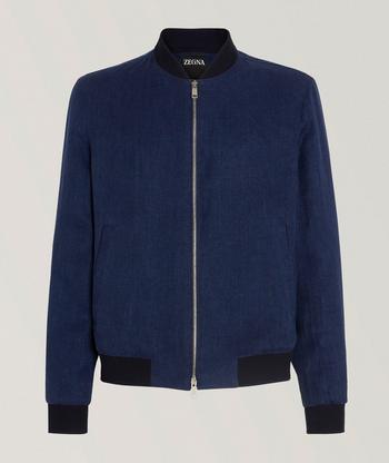 Giorgio Armani Chevron-Quilted Silk-Blend Blouson Jacket