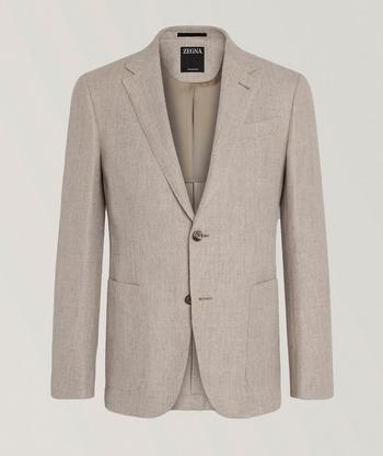 Ralph Lauren Purple Label Kent Linen-Silk Suit Jacket