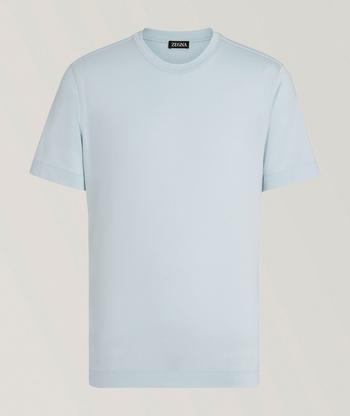 【送料&関税込】MM6 Maison Margiela Light Blue Cotton T-shir MM6 Maison Margiela Oversized Logo Label Cotton T-Shirt | T