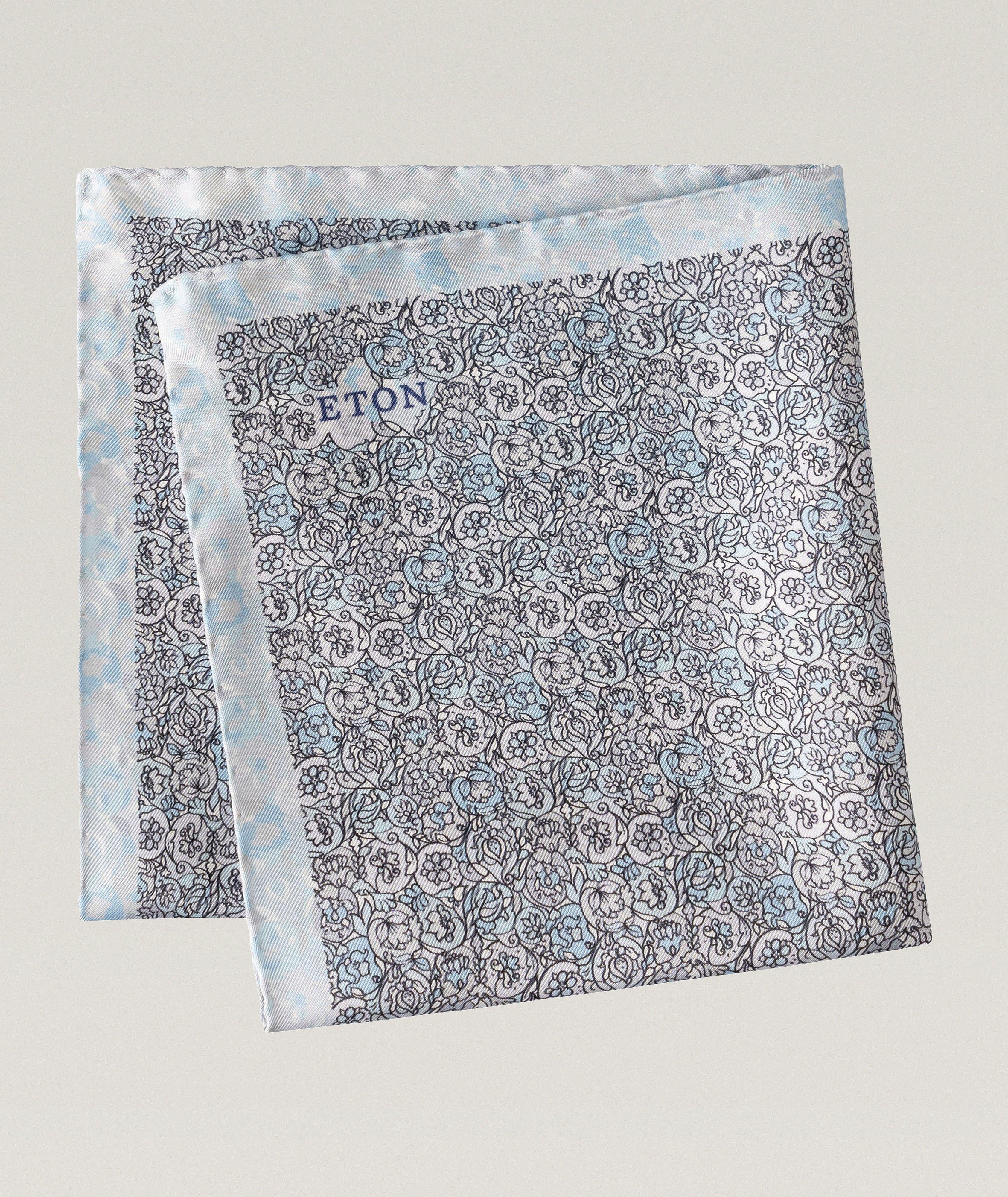 Mouchoir de poche en soie à motif floral image 0