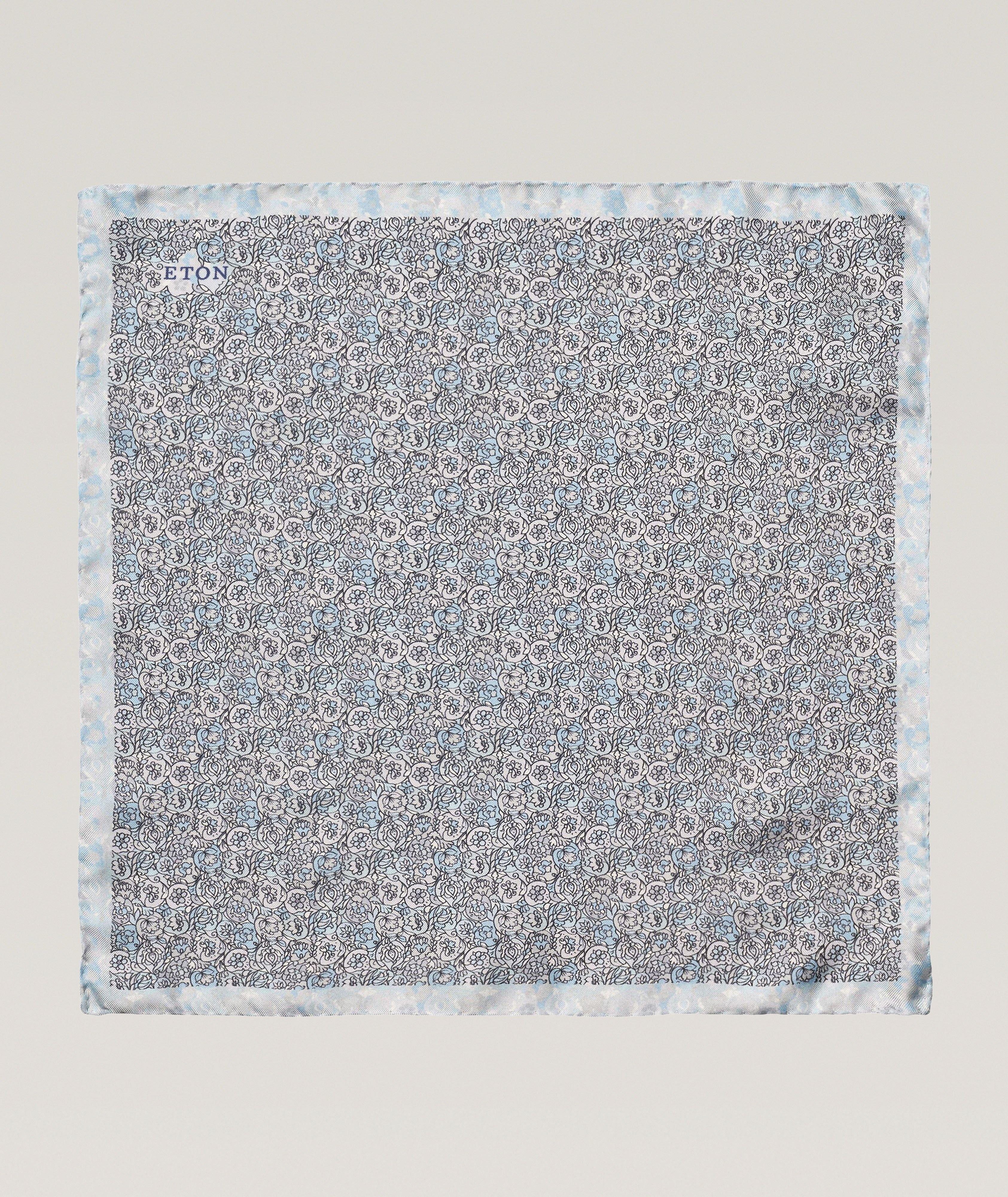 Mouchoir de poche en soie à motif floral image 1