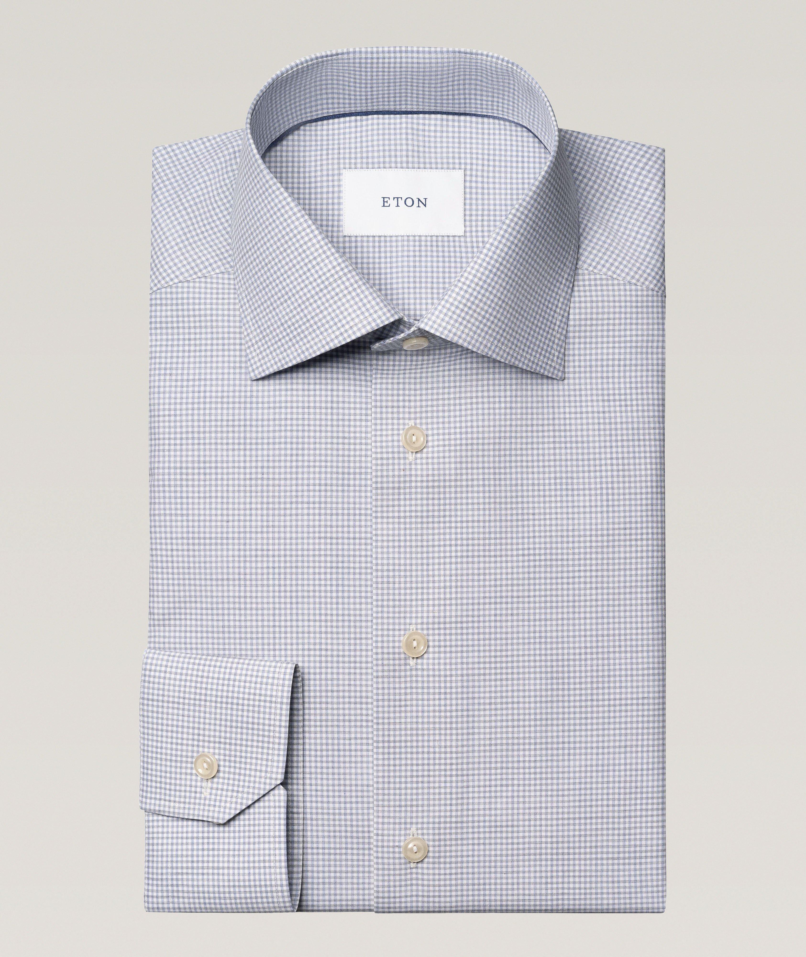Eton Contemporary-Fit Check Mélange Dress Shirt