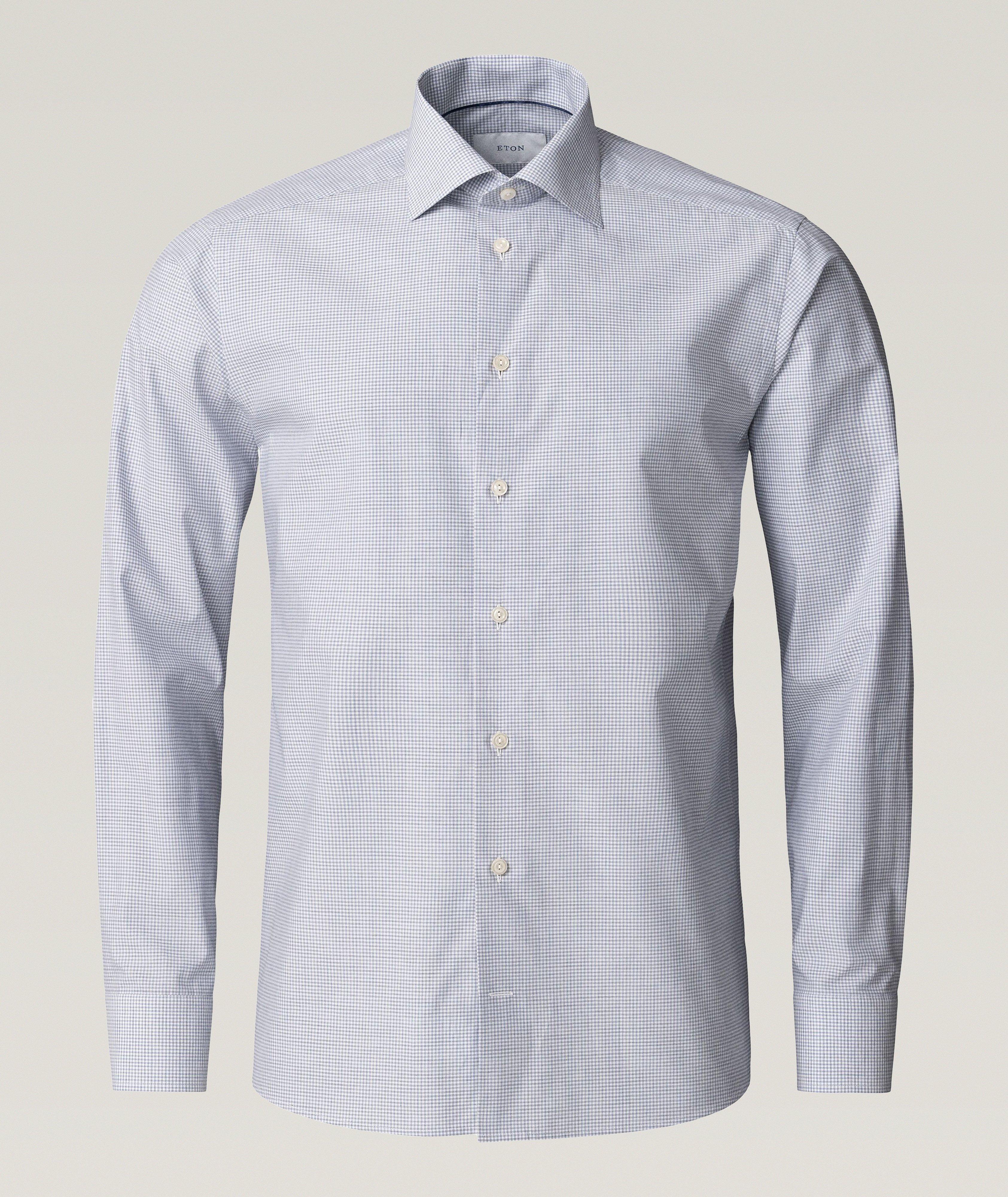 Contemporary-Fit Check Mélange Dress Shirt image 1