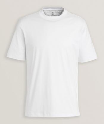 Brunello Cucinelli - White Monili Trim V-Neck T-Shirt