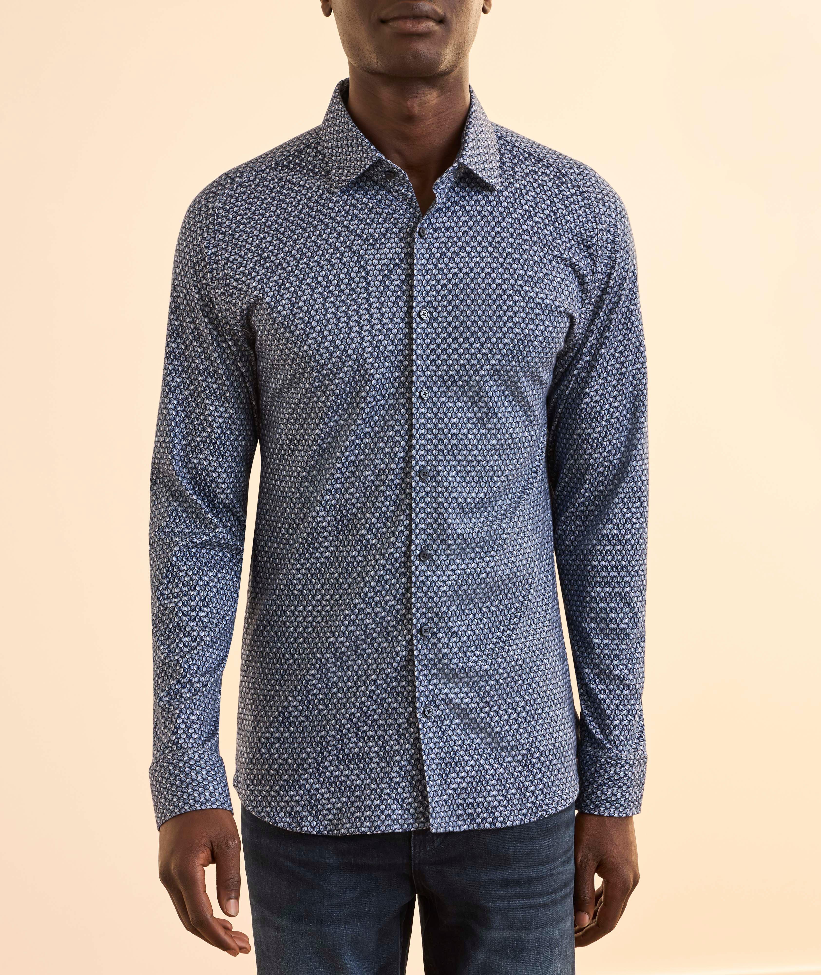 Cube-Print Cotton Shirt  image 1