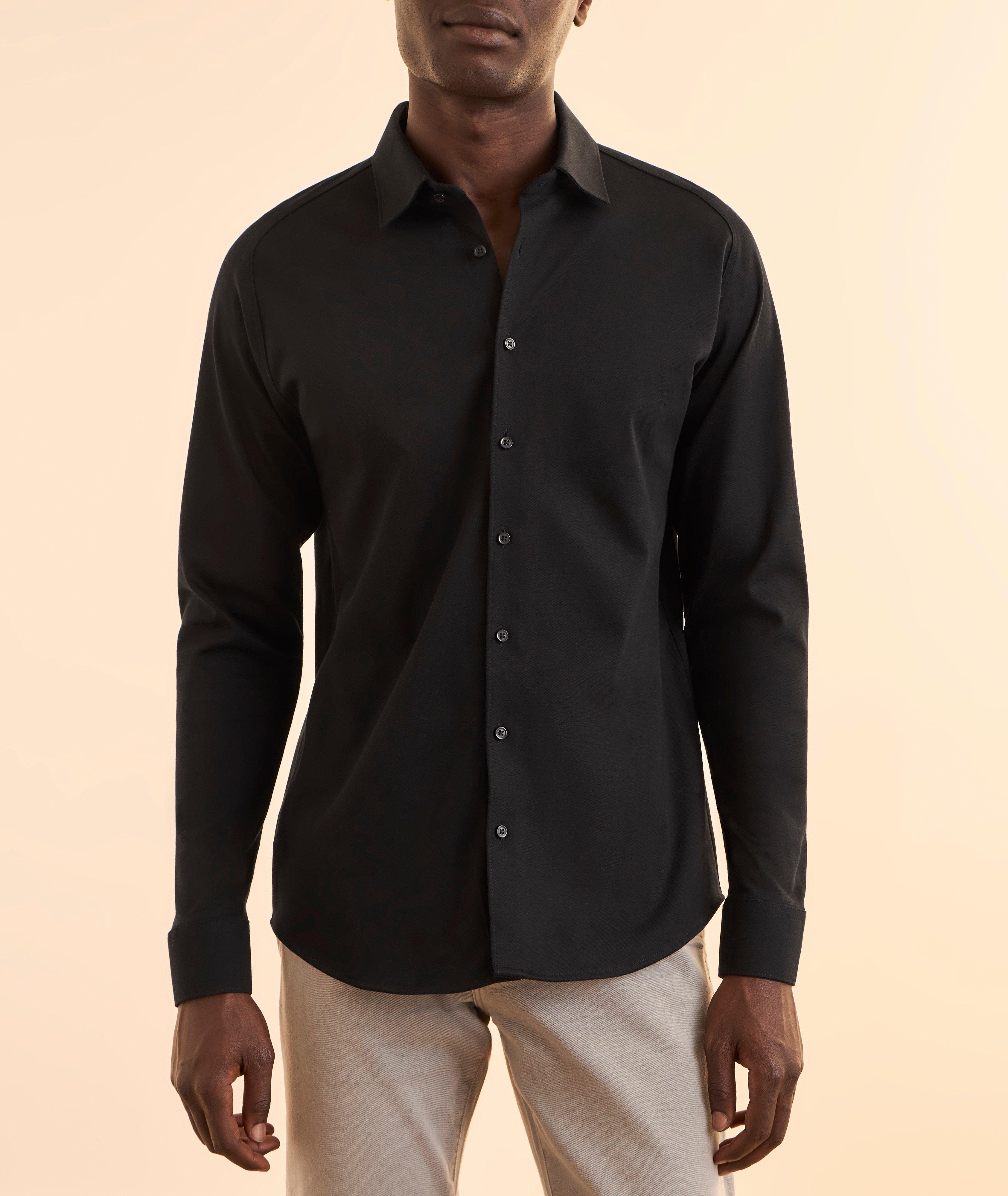 Solid Piqué Cotton Jersey Shirt image 1