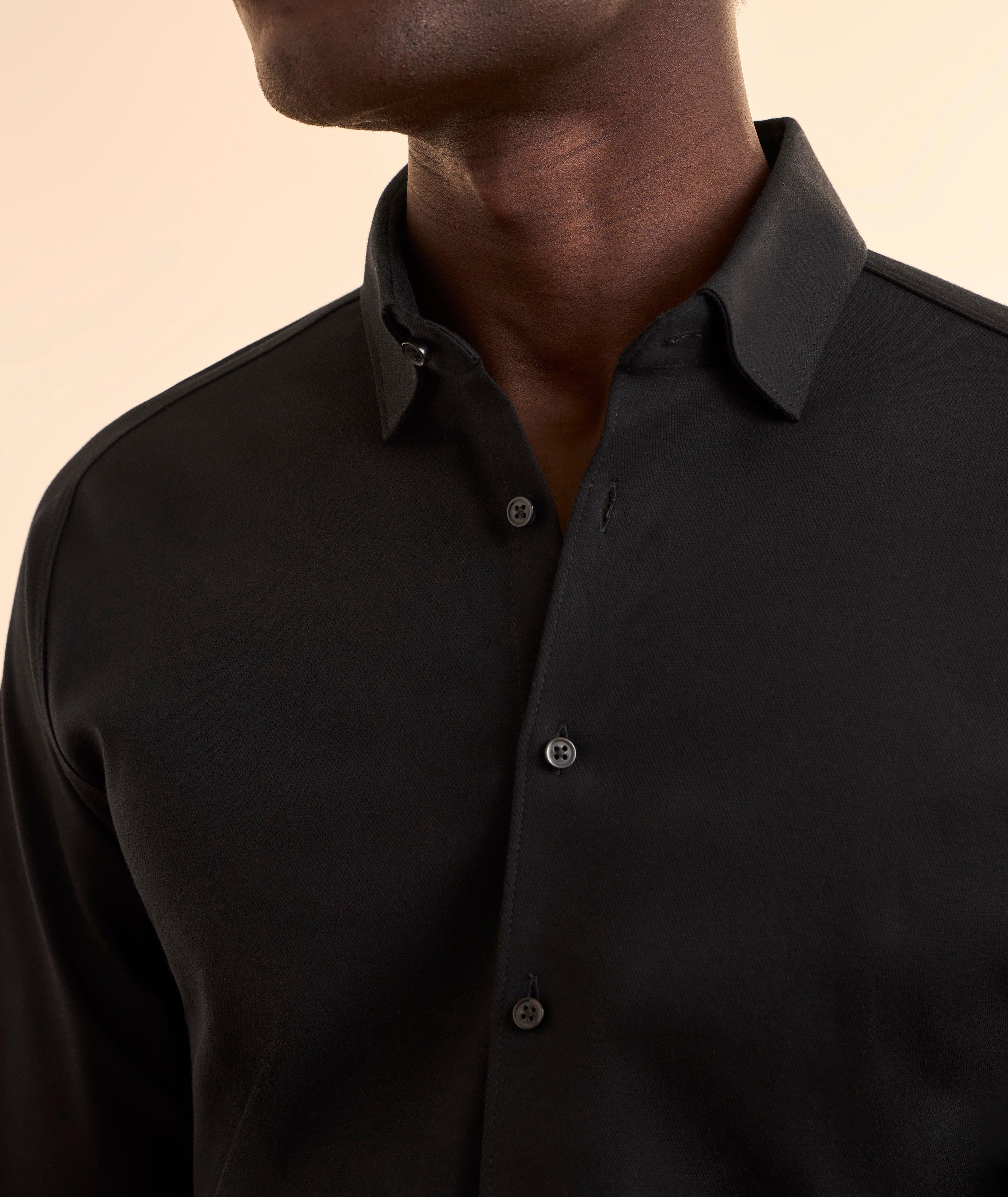 Solid Piqué Cotton Jersey Shirt image 3