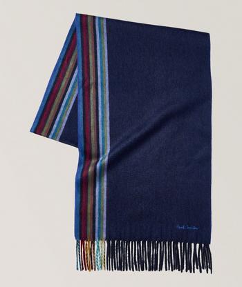 Brunello Cucinelli Fringed Striped Edge Silk Scarf | Scarves