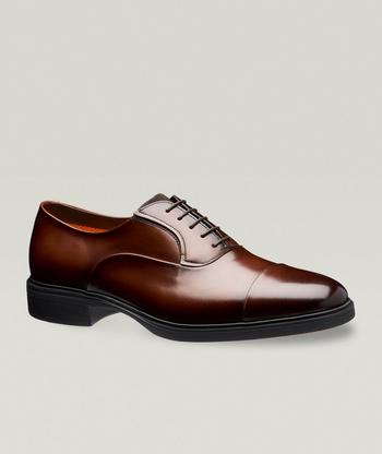 Santoni Carter Burnished Leather Oxfords | Dress Shoes