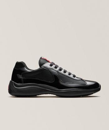 Prada America's Cup Patent Leather & Mesh Sneakers