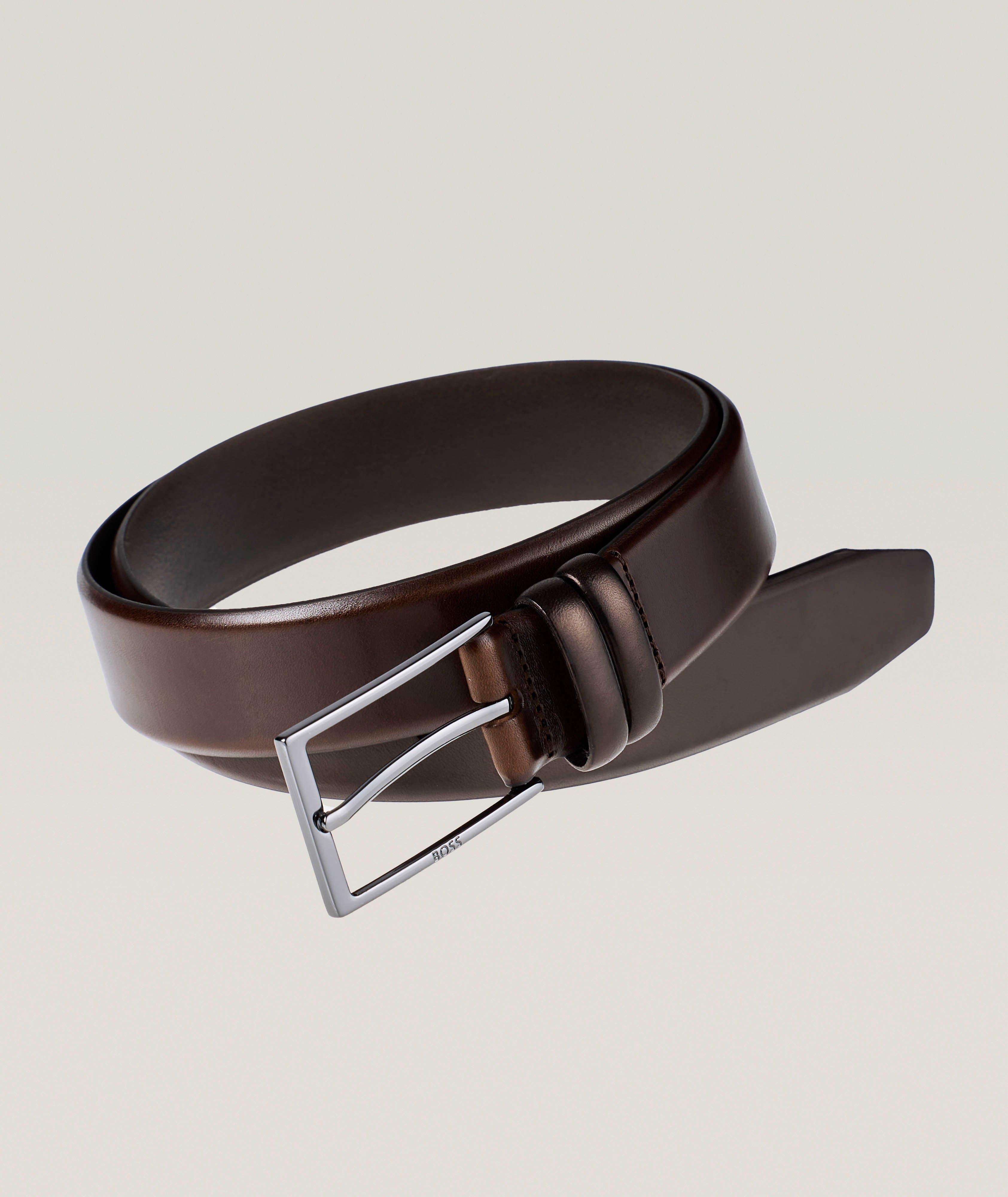 Carmello Double-Loop Leather Belt