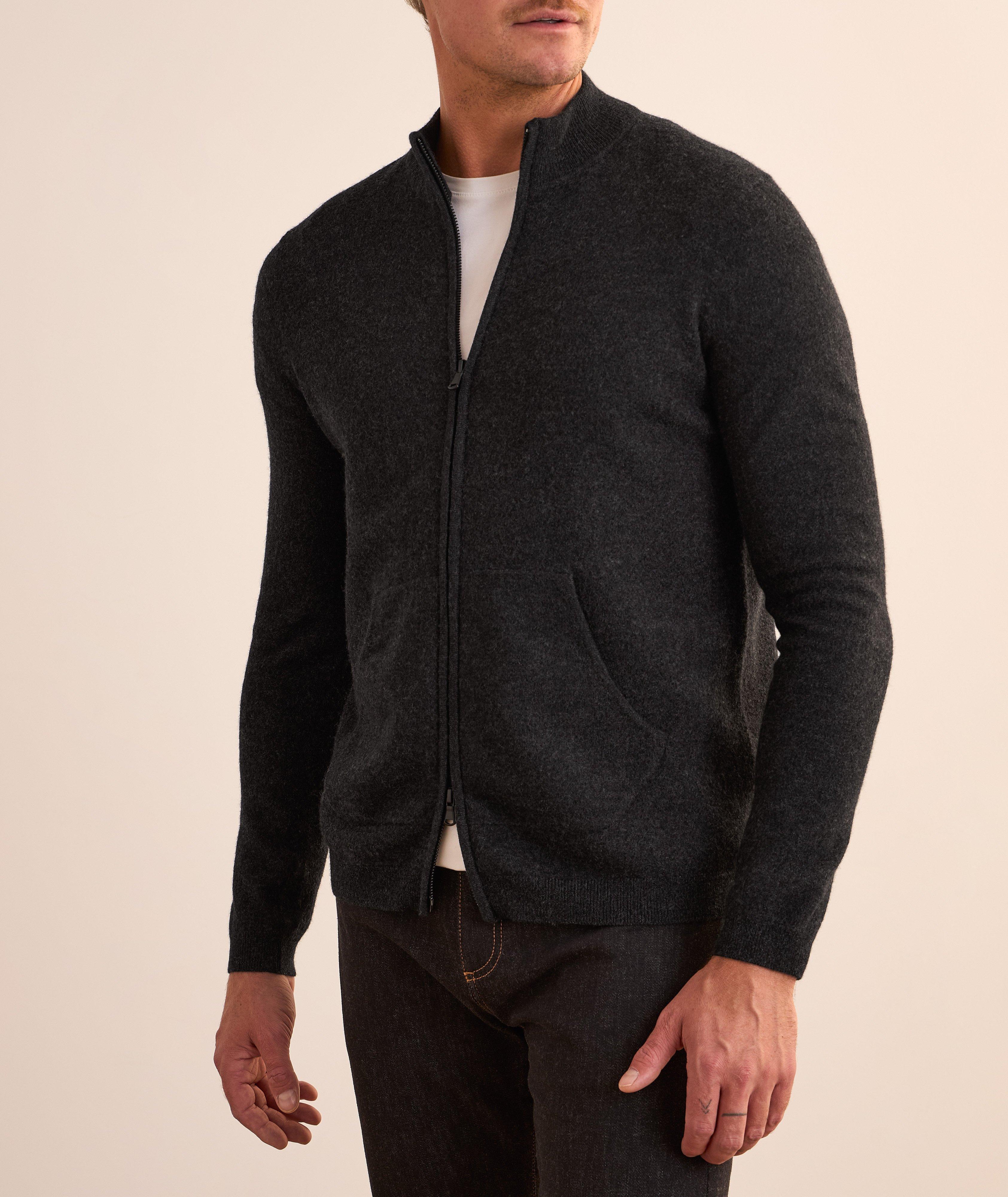 Cardigan à glissière en laine bouillie image 1