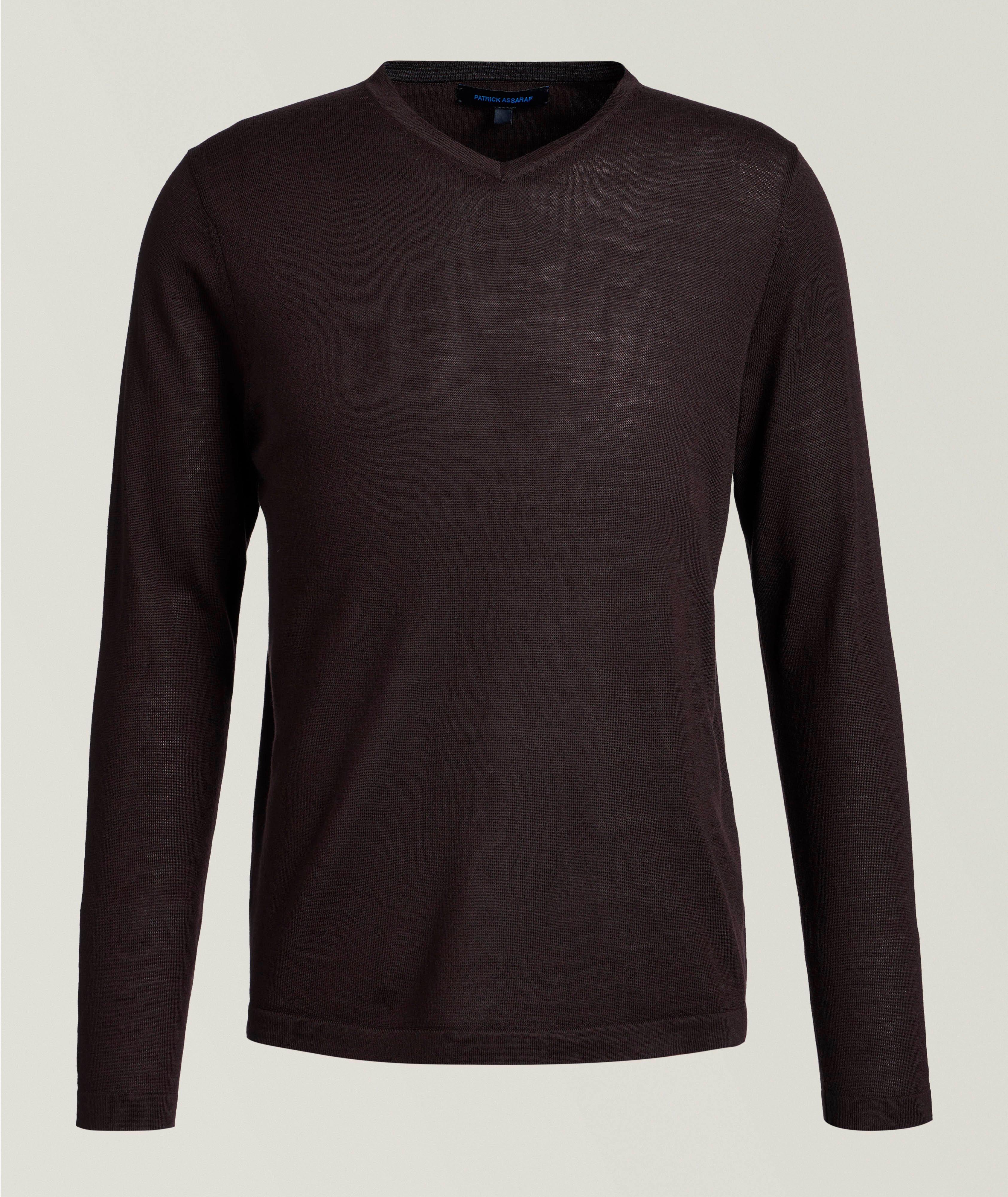 Patrick Assaraf Extrafine Merino Wool V-Neck Sweater