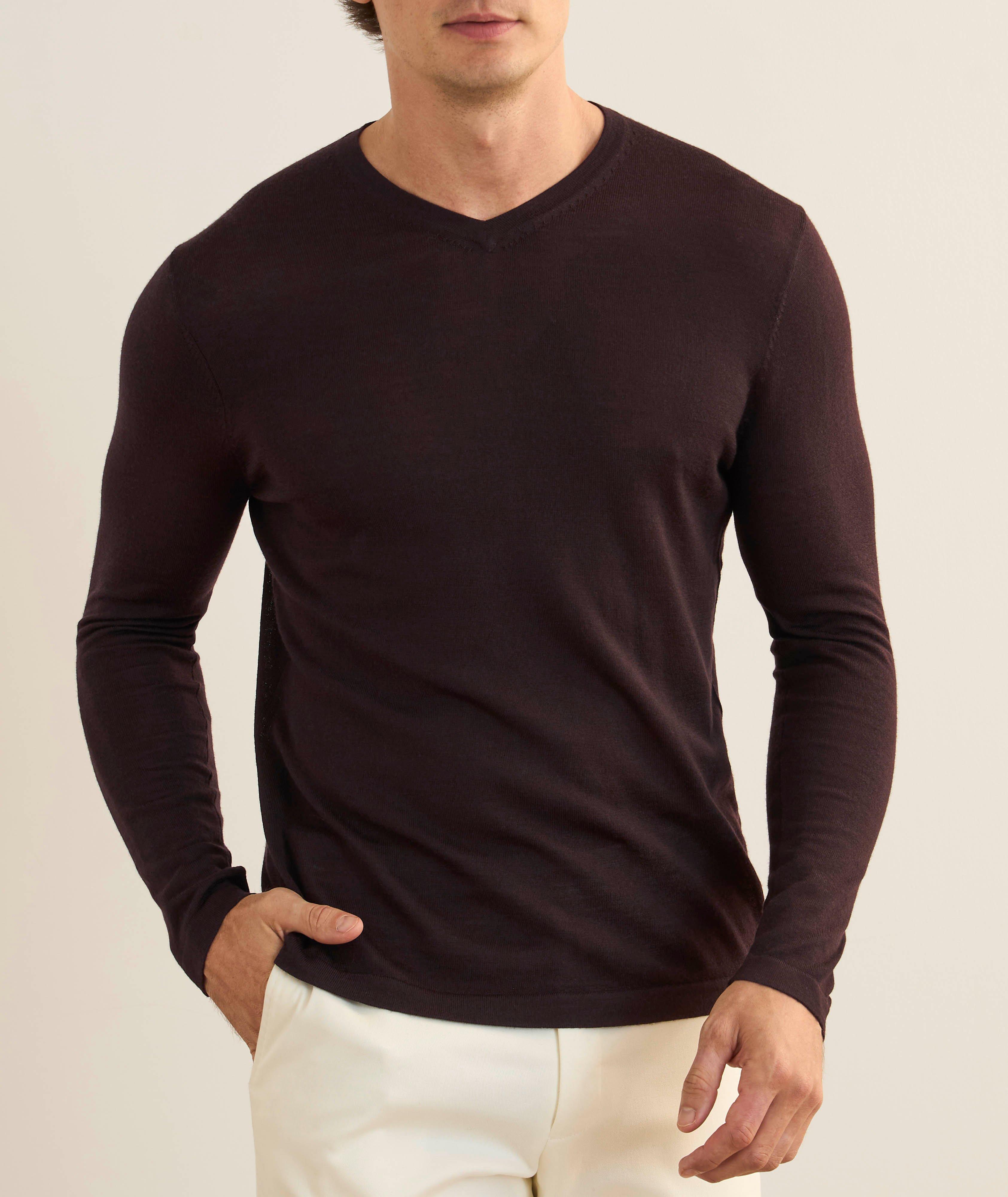 Extrafine Merino Wool V-Neck Sweater image 1
