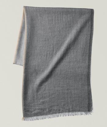 Brunello Cucinelli Fringed Striped Edge Silk Scarf | Scarves