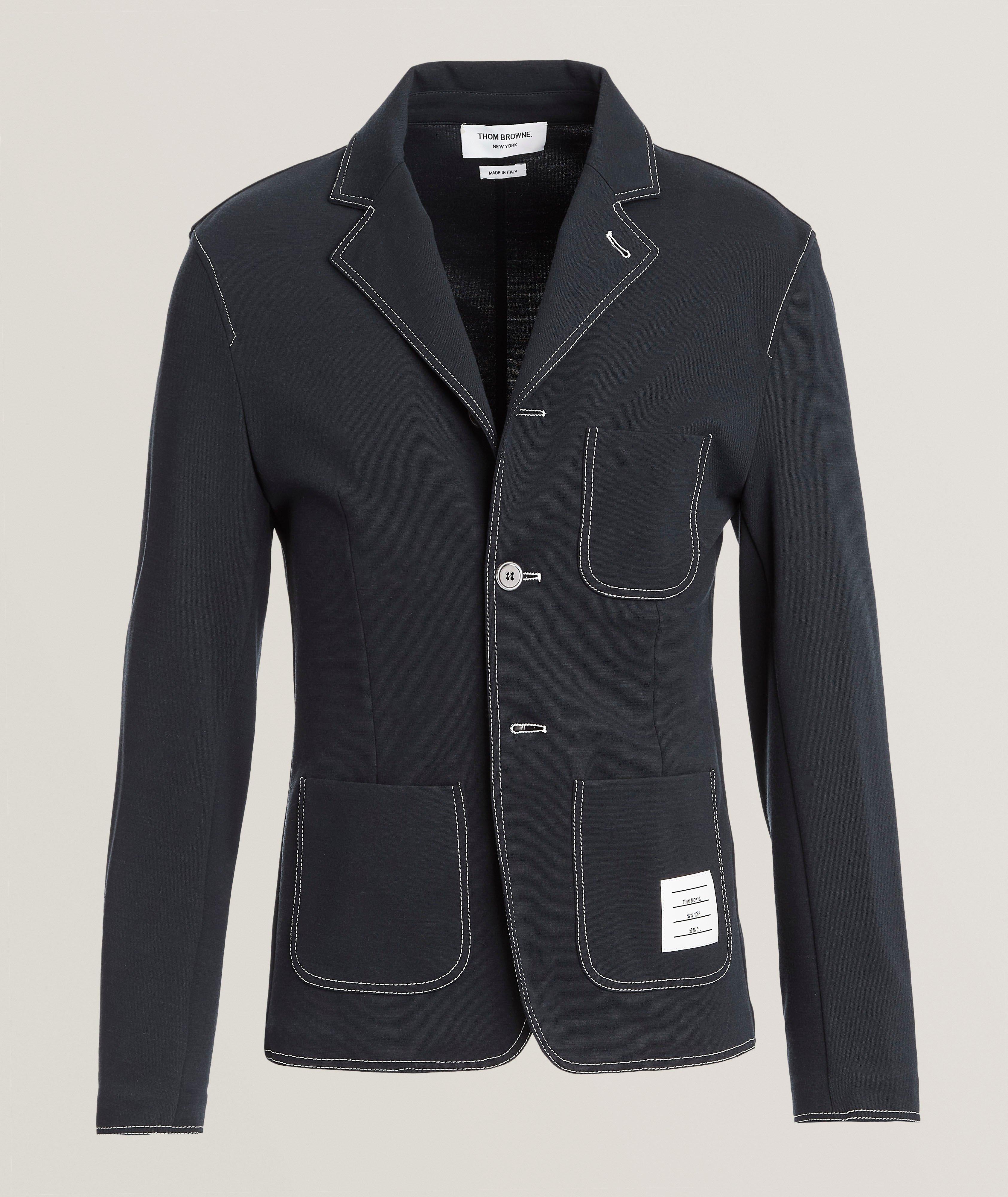 Contrast Stitching Wool-Blend Sport Jacket image 0