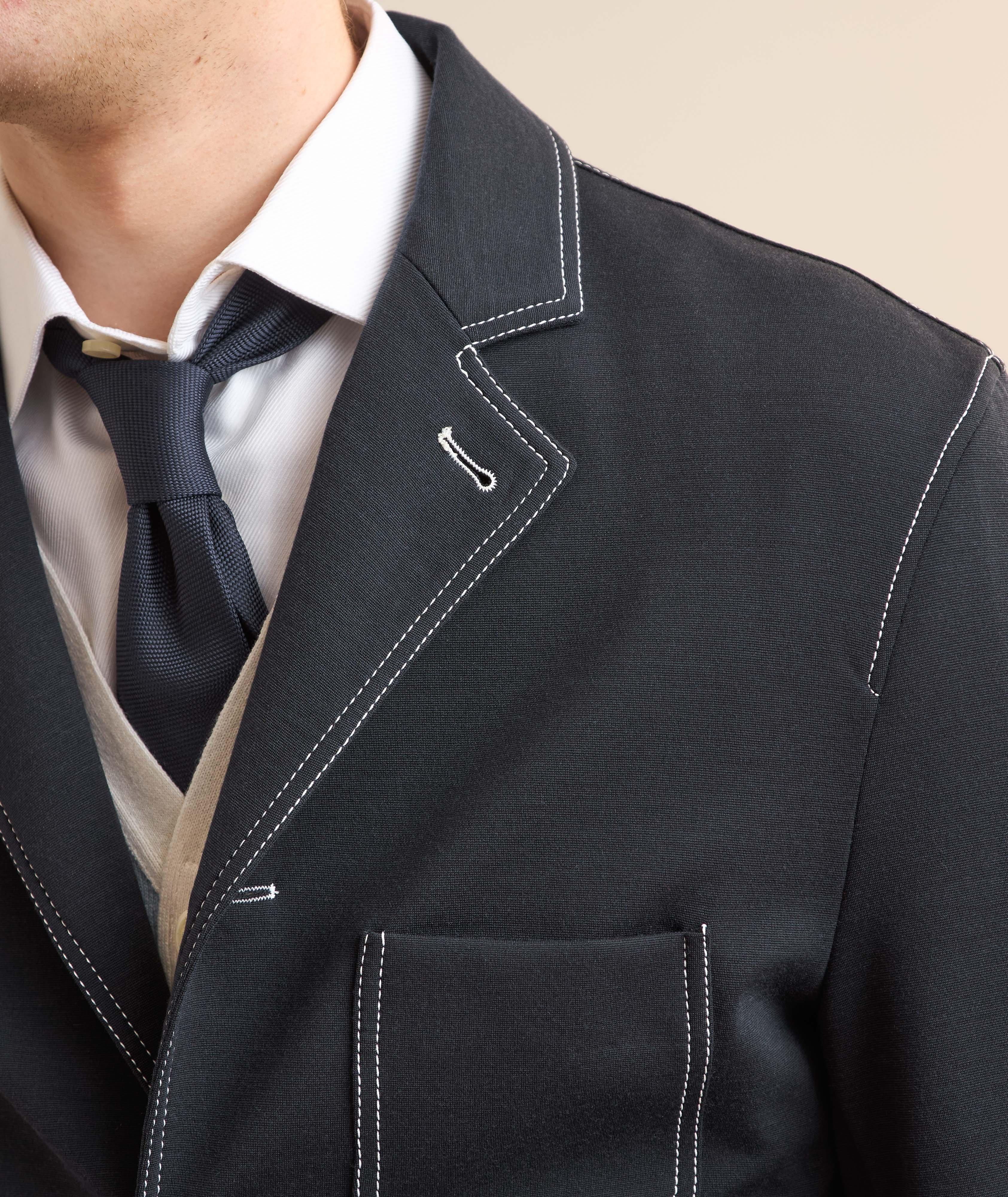 Contrast Stitching Wool-Blend Sport Jacket image 3