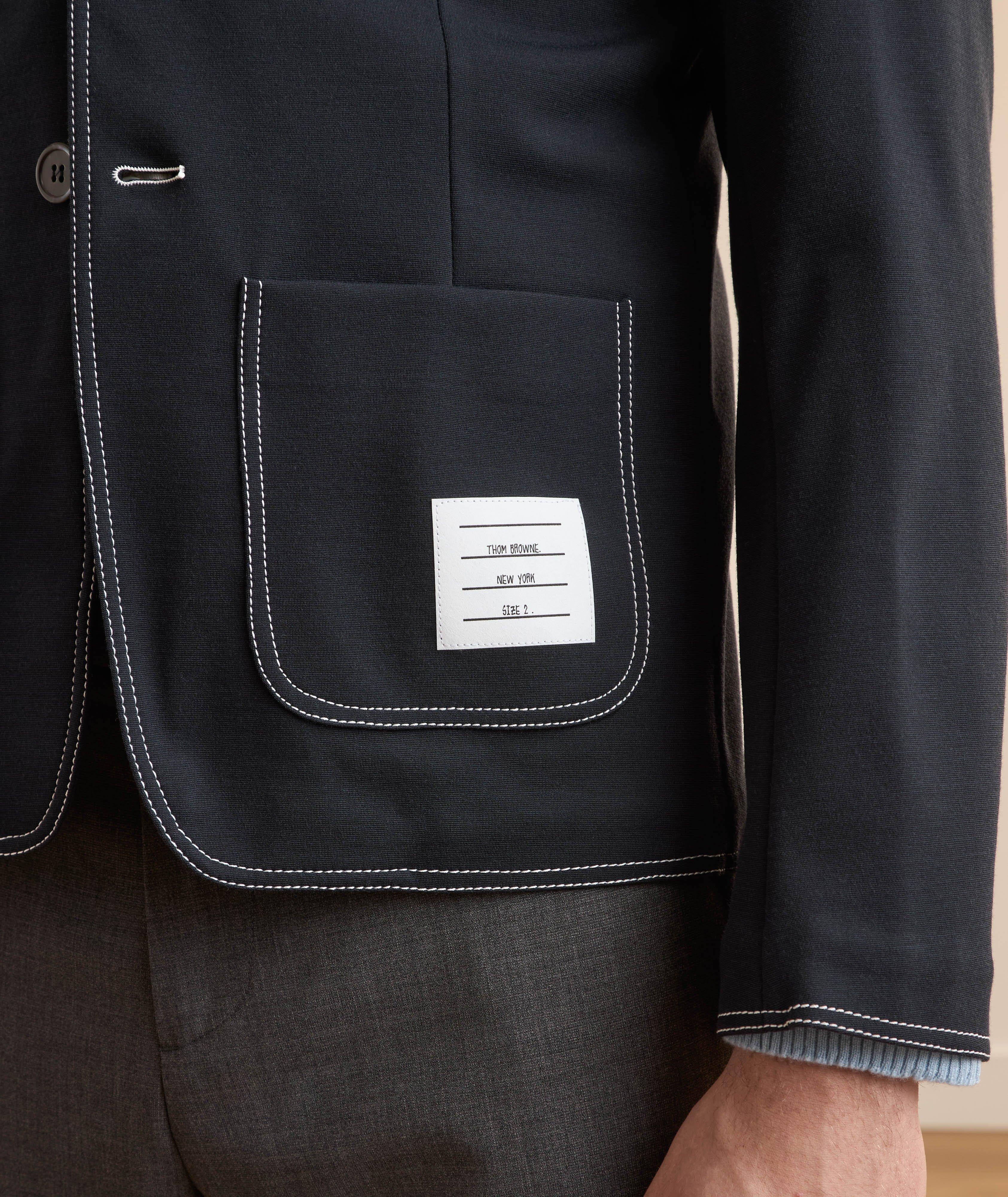 Contrast Stitching Wool-Blend Sport Jacket image 4