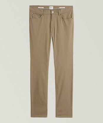Brunello Cucinelli Flat Front Stretch-Cotton Chino Pants