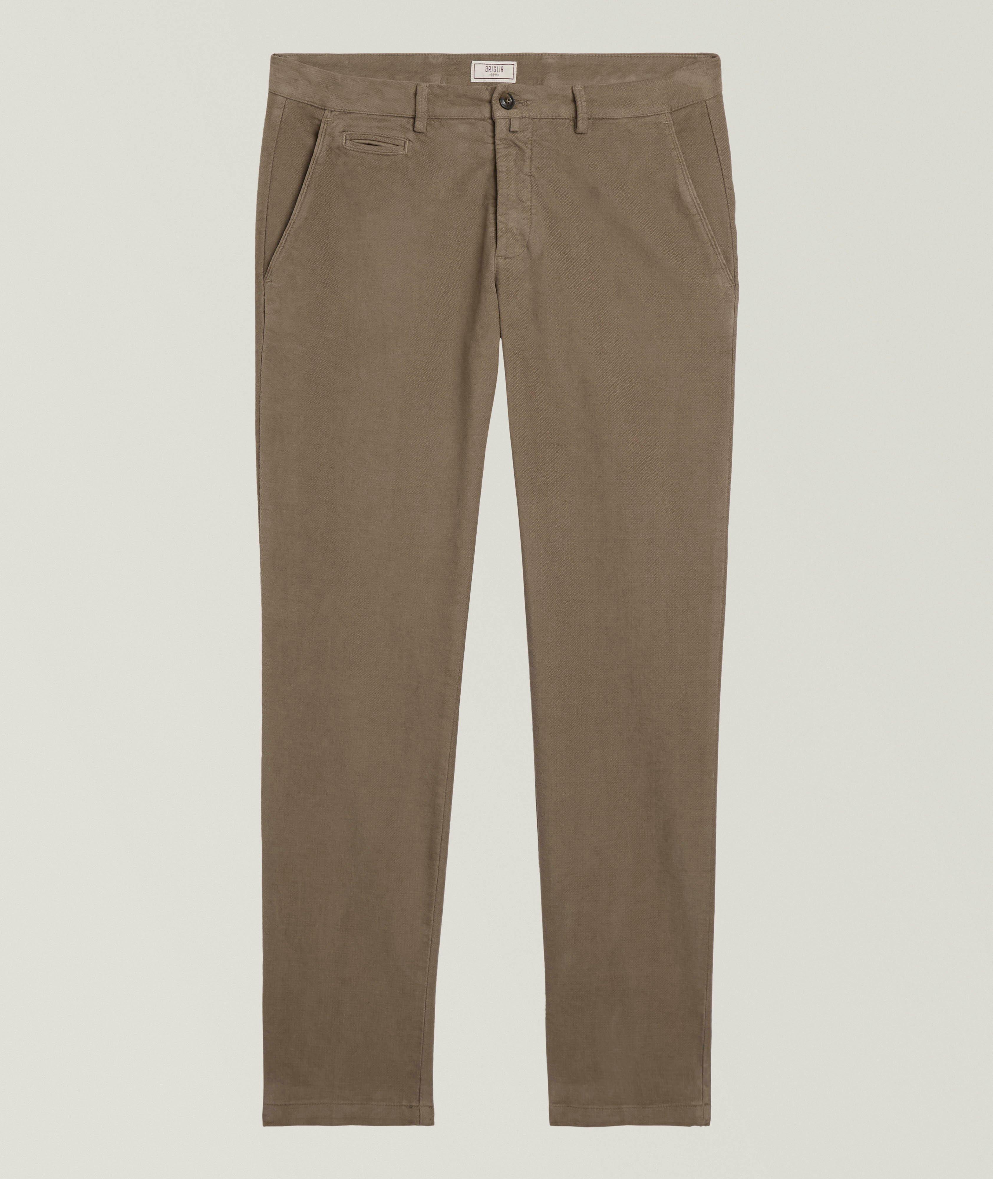 Briglia Slim-Fit Stretch Brushed Cotton Pants