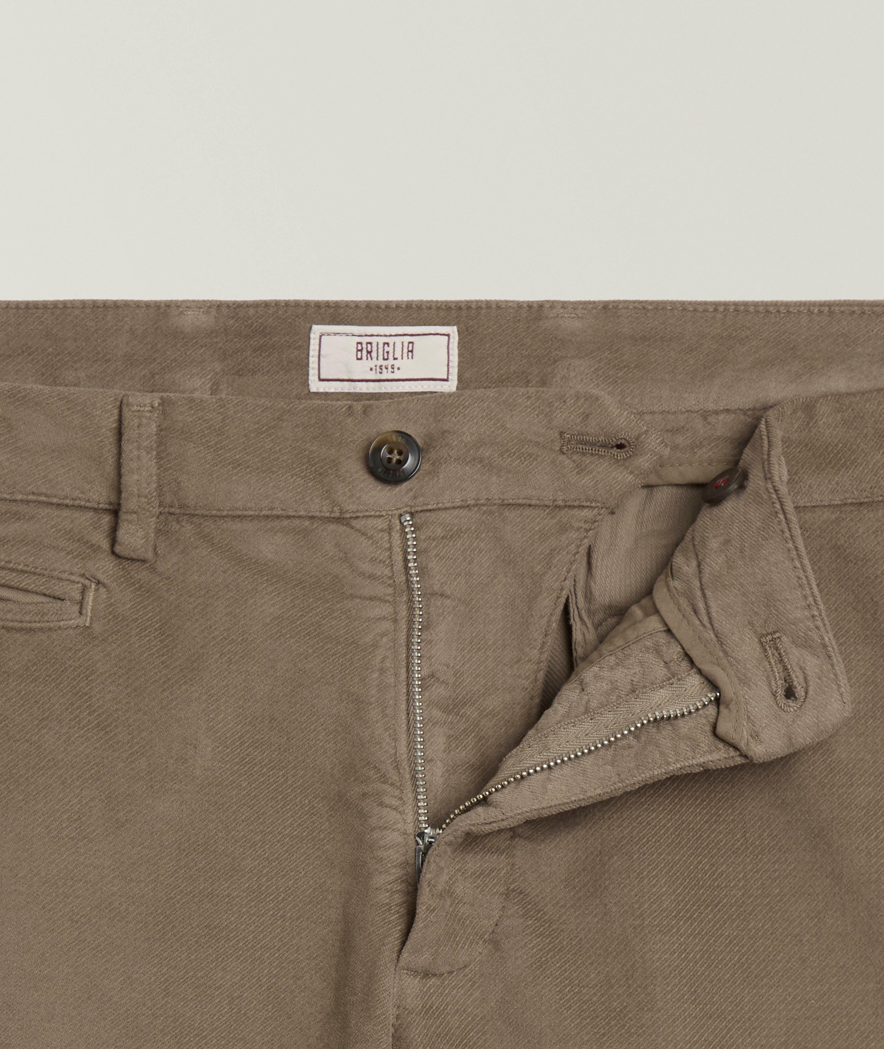 Slim-Fit Stretch Brushed Cotton Pants image 4