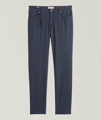 Giorgio Armani Wool-Seersucker Stretch Knit Dress Pants