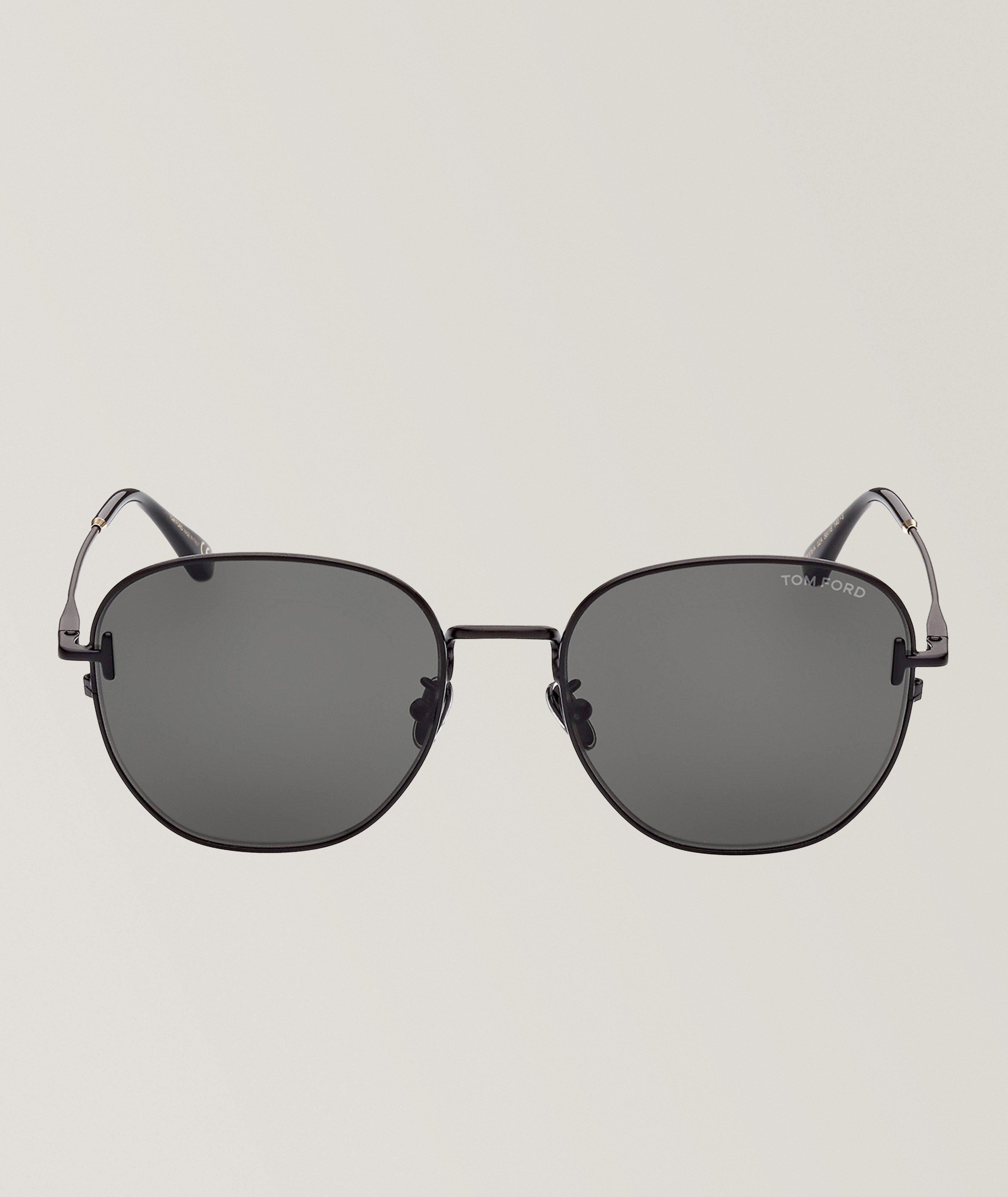 Metal T-Inlay Round Sunglasses  image 1