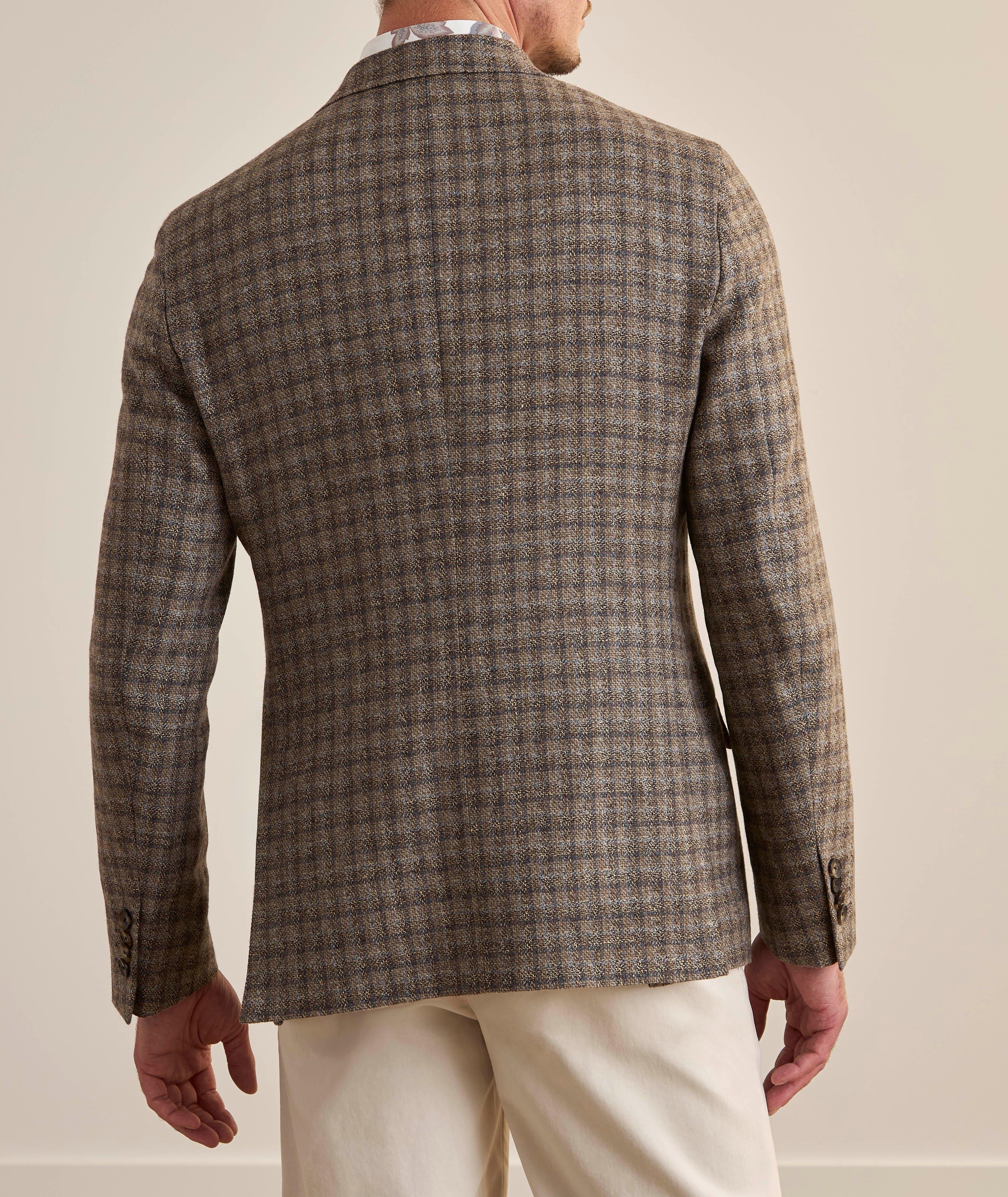 Checked Wool-Linen-Cashmere Sport Jacket image 3